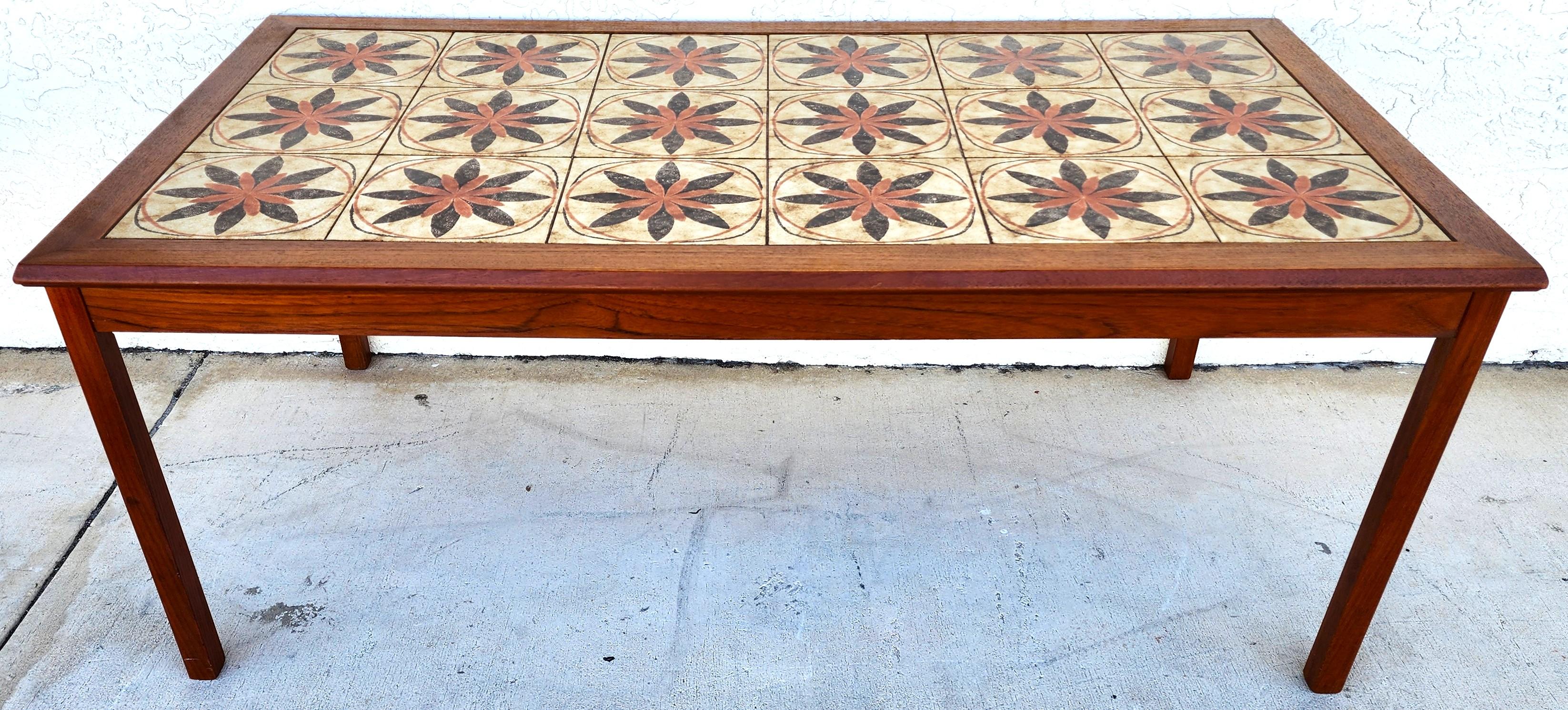 MCM Danish Teak & Tile Coffee & Side Tables 1960s Set of 3 For Sale 4