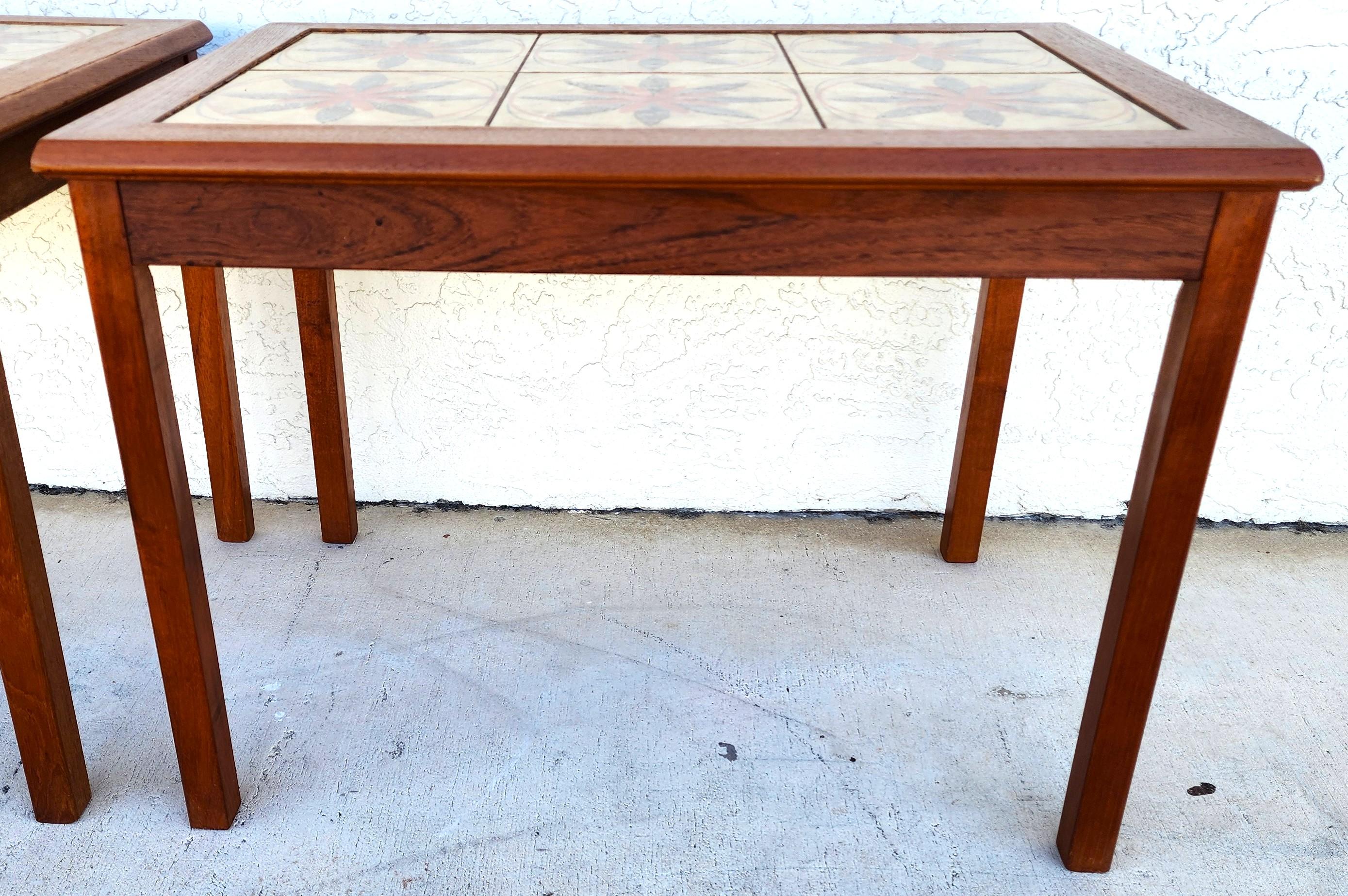 MCM Danish Teak & Tile Coffee & Side Tables 1960s Set of 3 For Sale 10