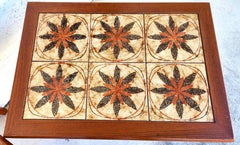 MCM Danish Teak & Tile Coffee & Side Tables 1960s Set of 3