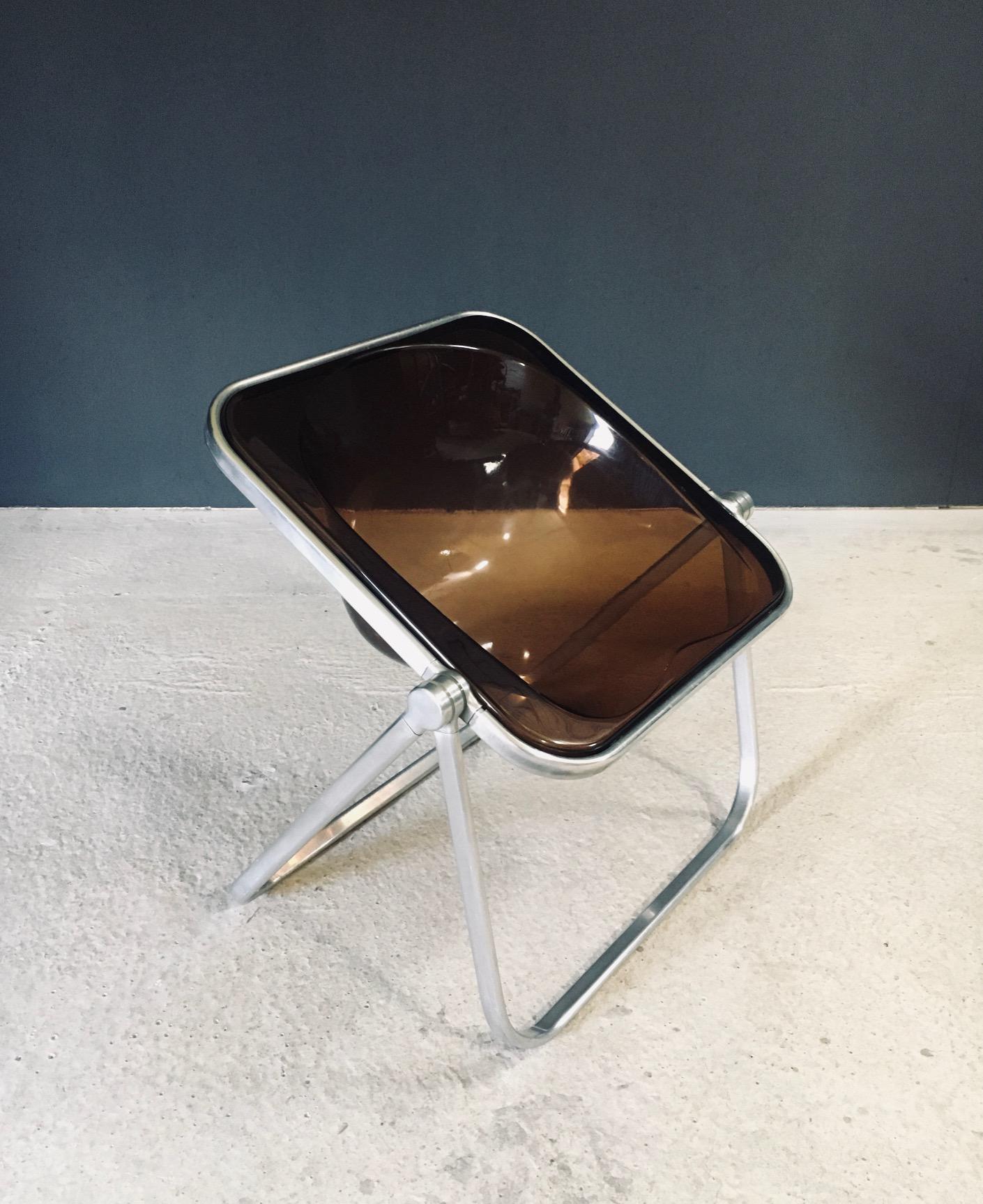 Aluminum MCM Design PLONA Chair by Giancarlo Piretti for Castelli, Italy 1970's For Sale