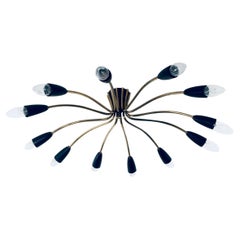 MCM Design 'Sputnik' Flush Mount Lamp by Kaiser Leuchten, Germany, 1950's