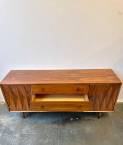MCM Diamond Front Walnut Dresser