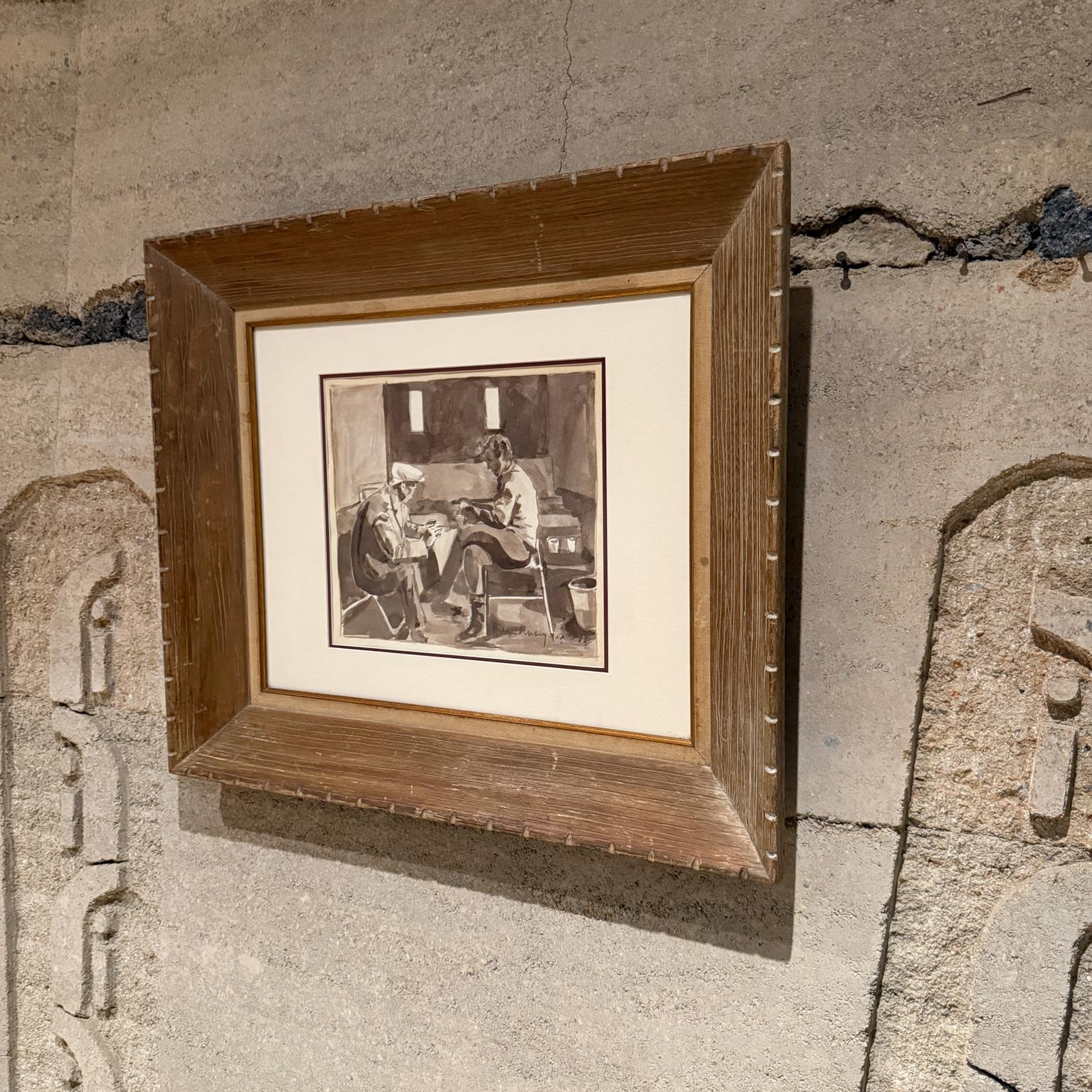 Messicano MCM Diego Rivera Arte Acquerello Disegno Messico in vendita