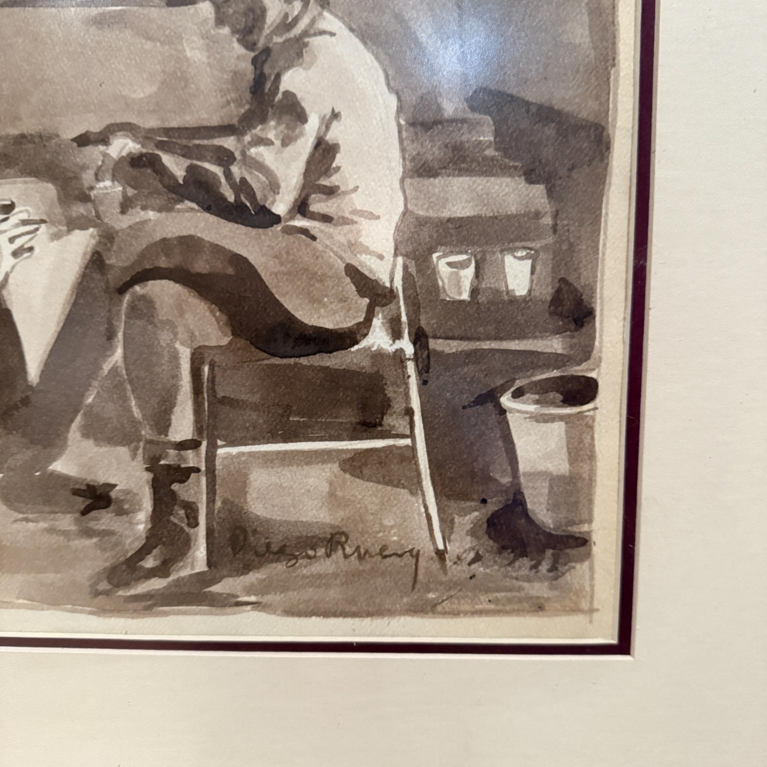 XX secolo MCM Diego Rivera Arte Acquerello Disegno Messico in vendita