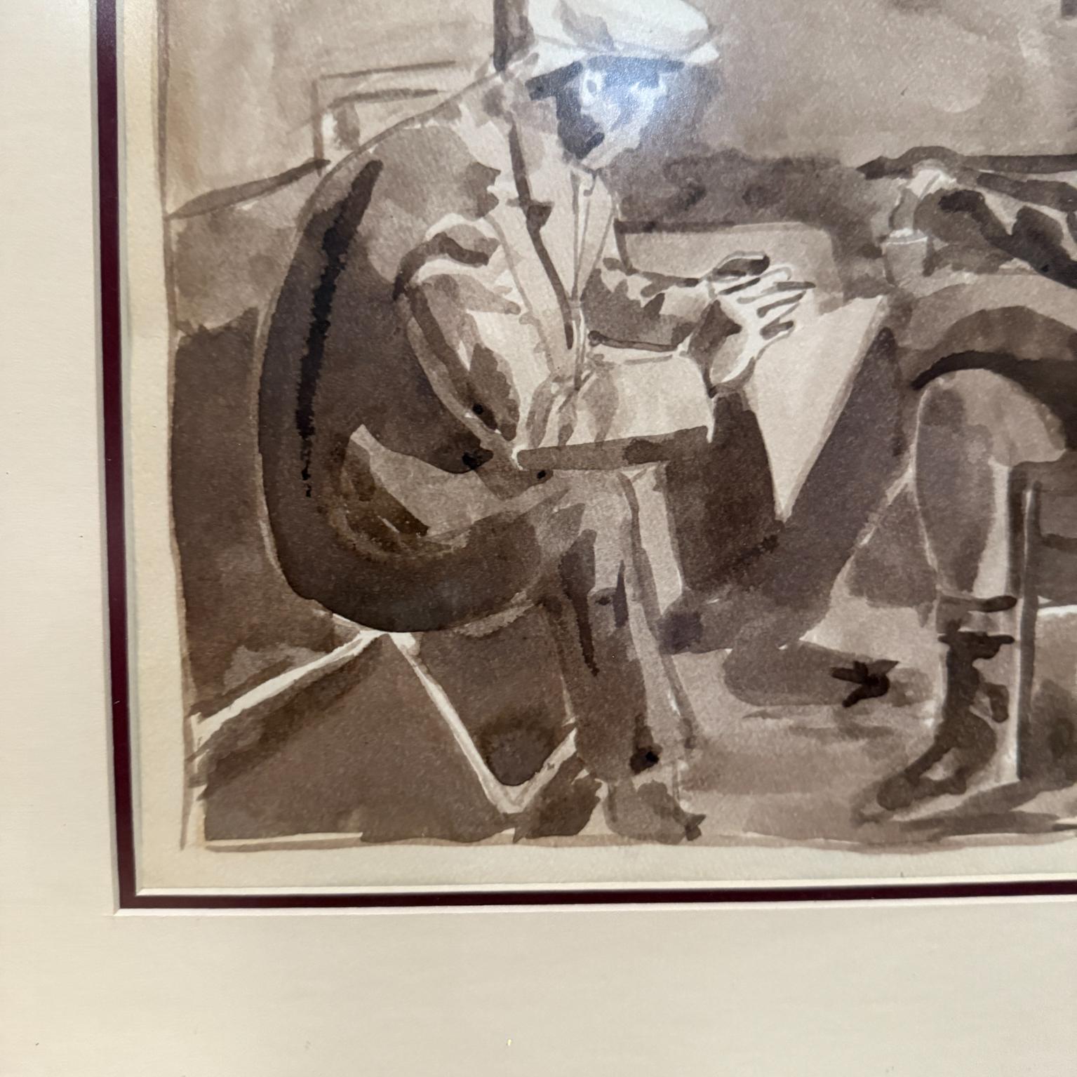 Vetro MCM Diego Rivera Arte Acquerello Disegno Messico in vendita