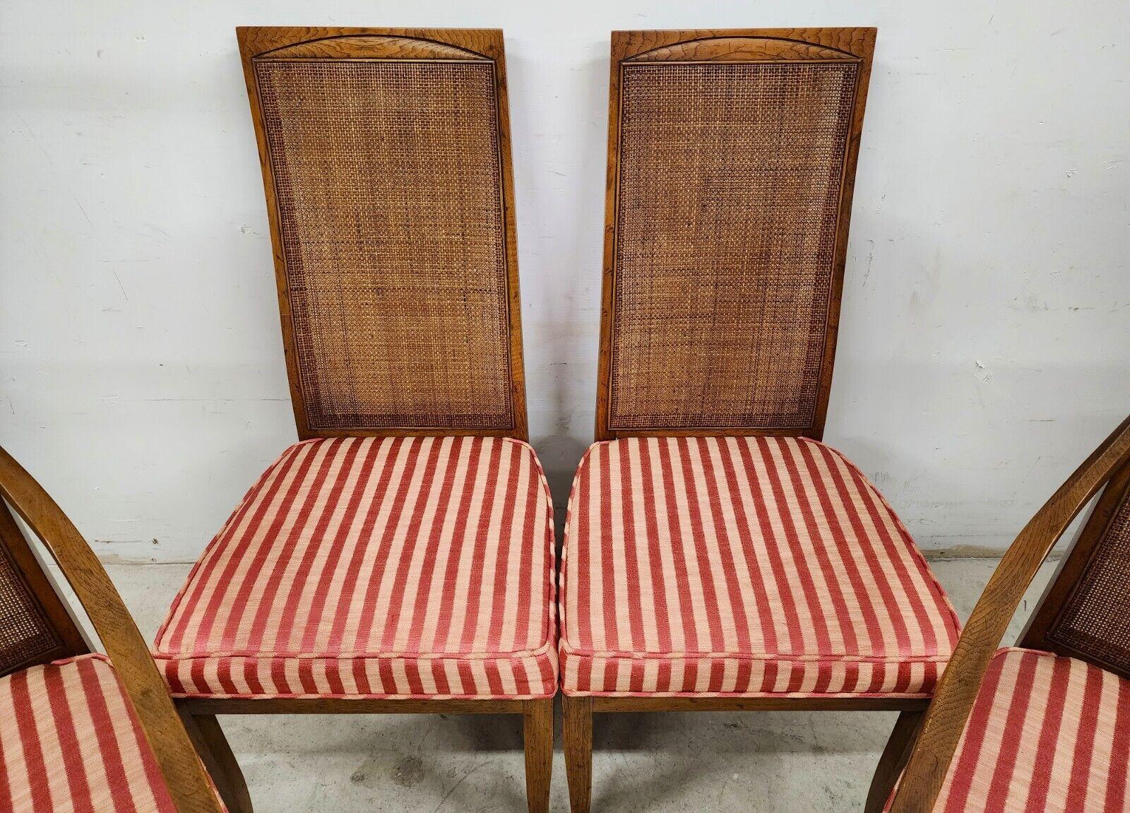 Mid-Century Modern MCM Dining Chairs Cane Backs Klismos Legs - Set of 4 For Sale