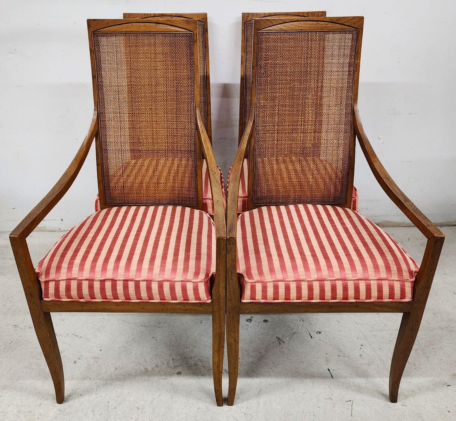 MCM Dining Chairs Cane Backs Klismos Legs - Set of 4 In Good Condition For Sale In Lake Worth, FL