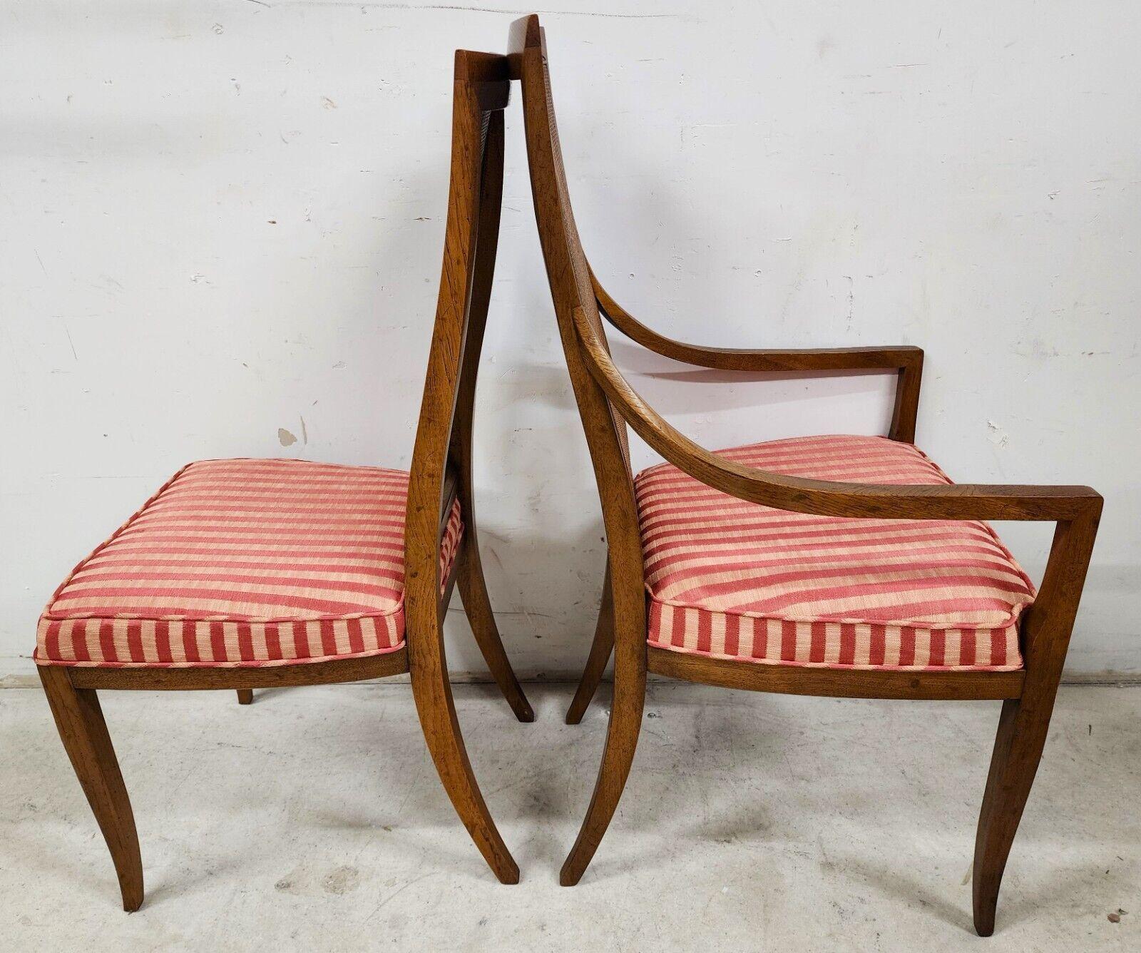 Mid-20th Century MCM Dining Chairs Cane Backs Klismos Legs - Set of 4