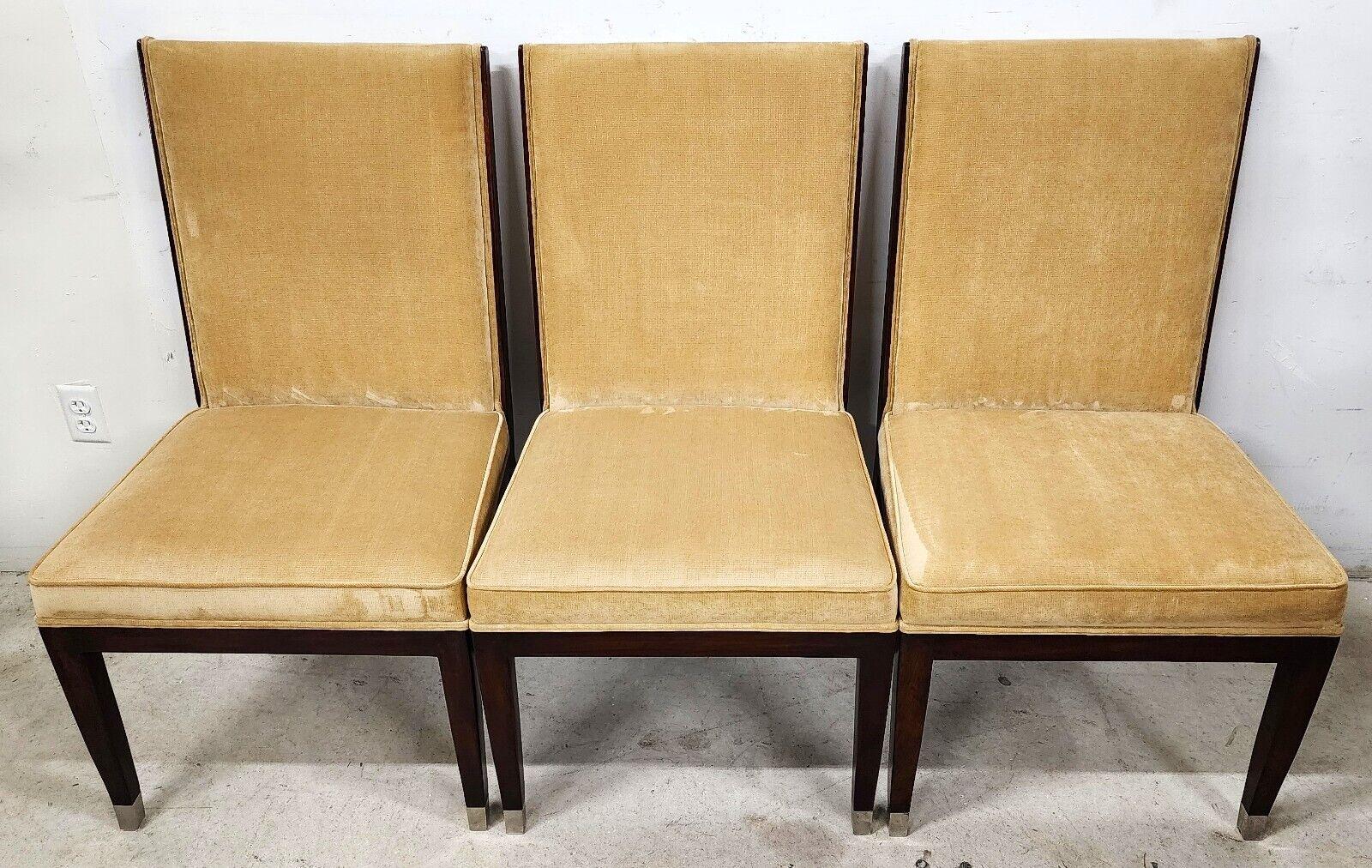 For FULL item description click on CONTINUE READING at the bottom of this page. 

Offering One Of Our Recent Palm Beach Estate Fine Furniture Acquisitions Of A 
Set of (6) Mid-Century Modern Dining Chairs in Velvet by THEODORE ALEXANDER
With Klismos