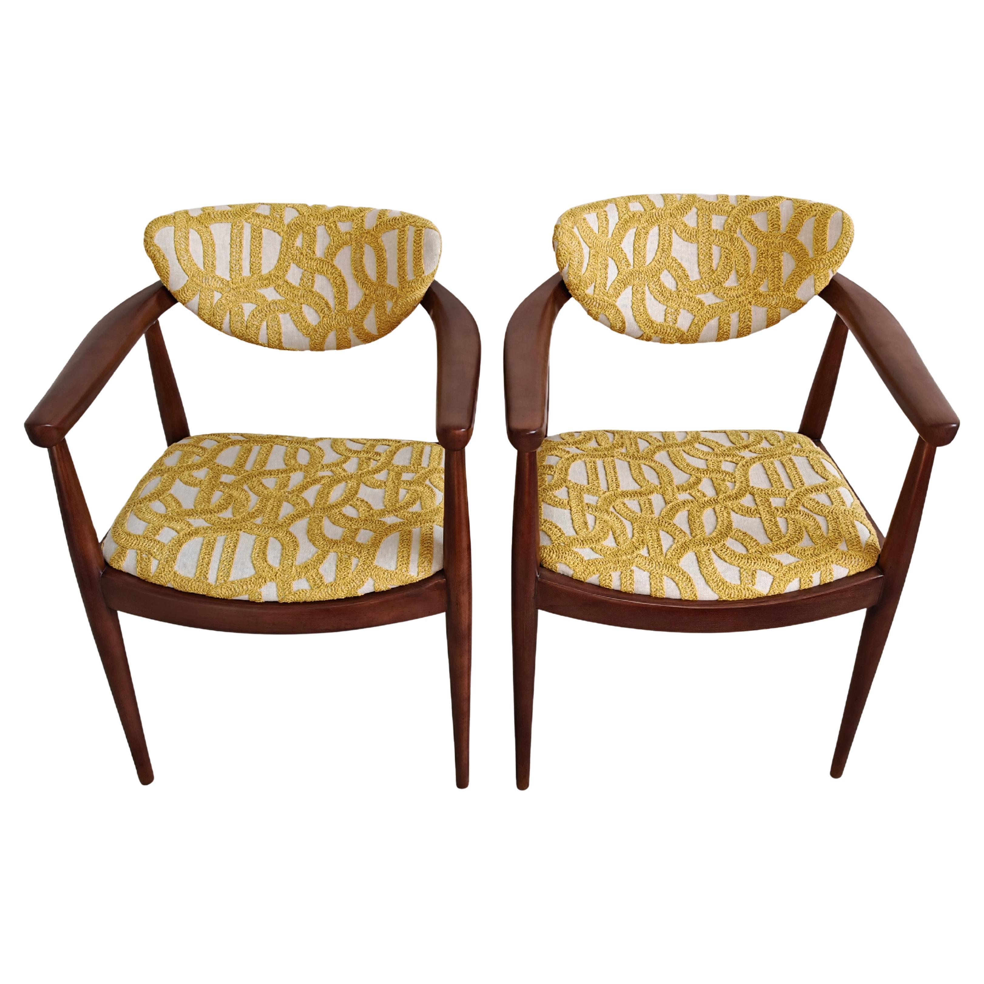 MCM Dining Room Chair with Armrests by Bernardo Bernardi, Yugoslavia 1960s