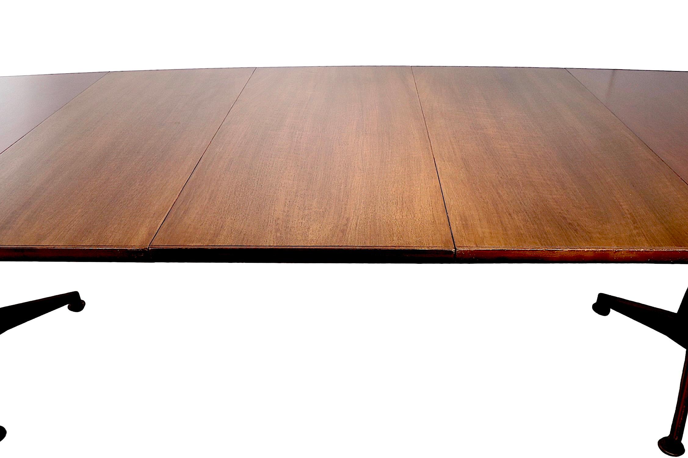 Walnut Mid Century Modern Extension Dining Table by J. Stuart Clingman /John Widdicomb  For Sale