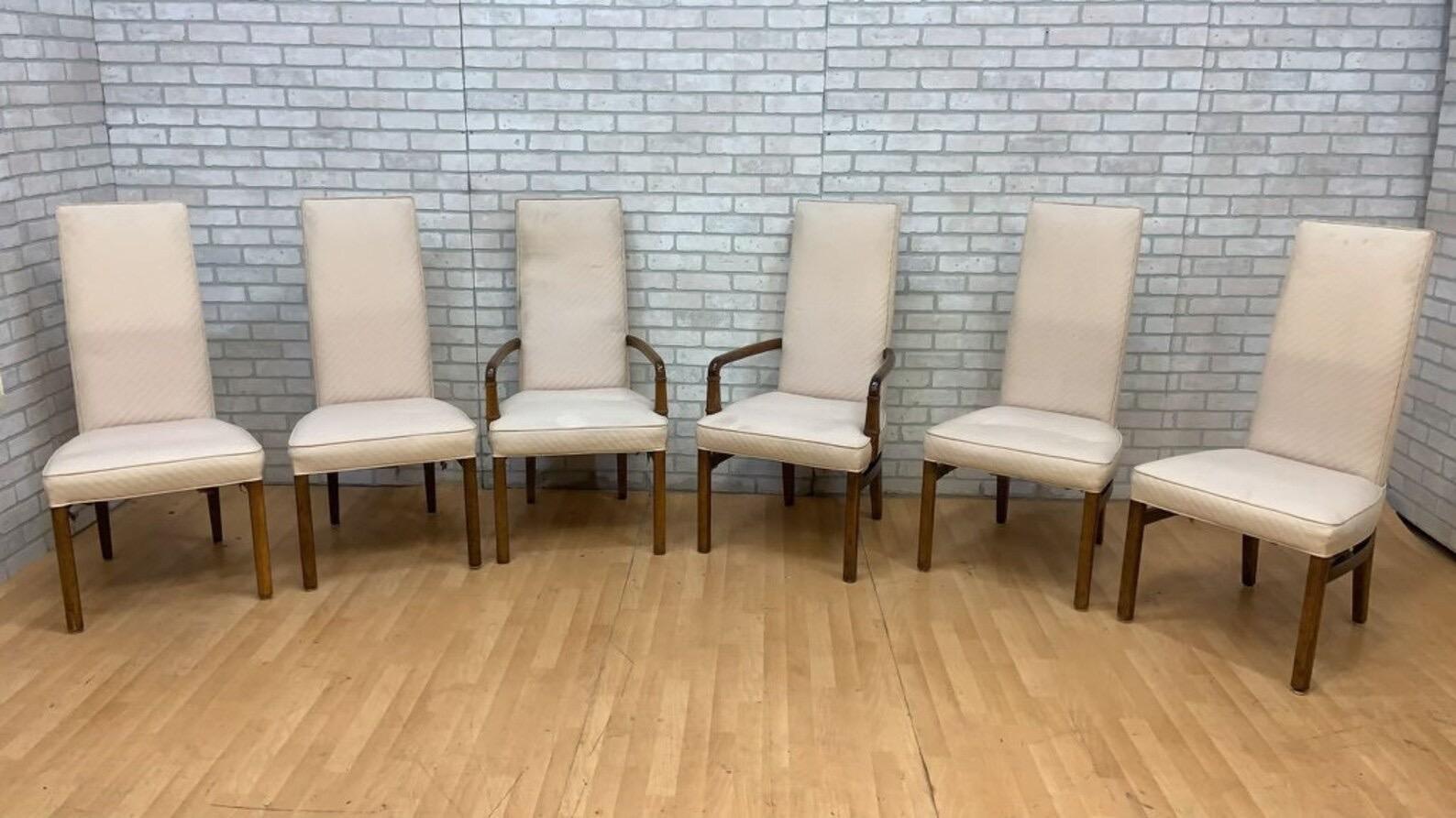 Sedie da pranzo in stile Campaigner di MCM per tappezzeria, set da 10 in vendita 4