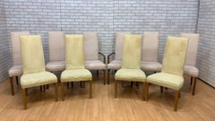 MCM Drexel Heritage Campaign Style Dining Chairs for Upholstery, Set of 10