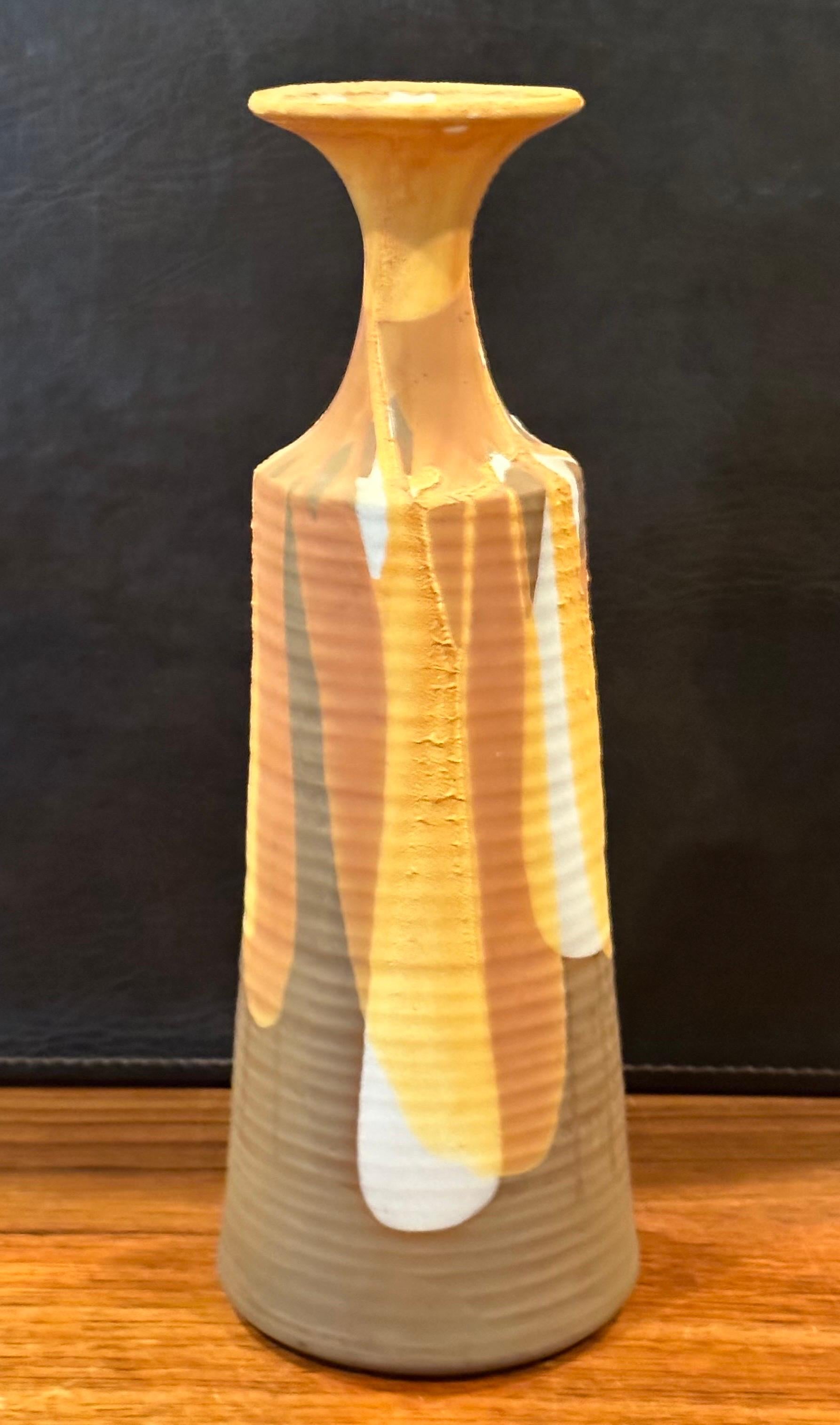 Hand-Crafted MCM Drip Glaze Vase in the Style of David Cressey For Sale