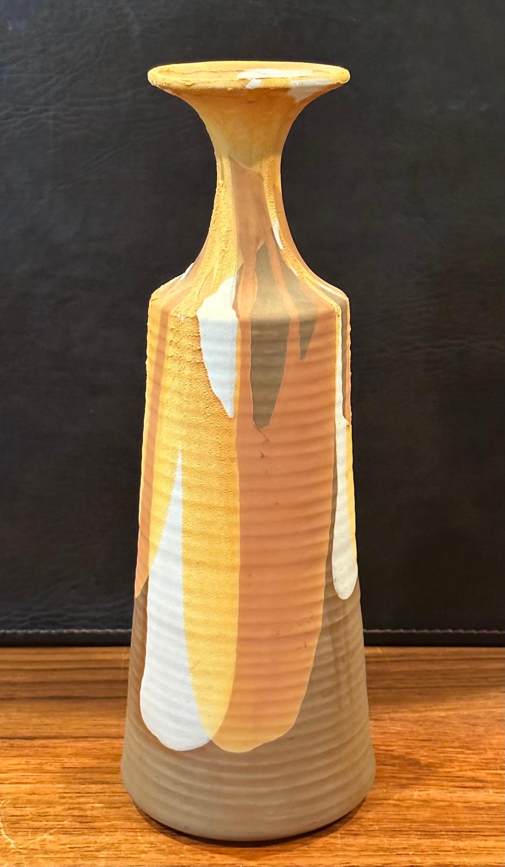 20th Century MCM Drip Glaze Vase in the Style of David Cressey For Sale