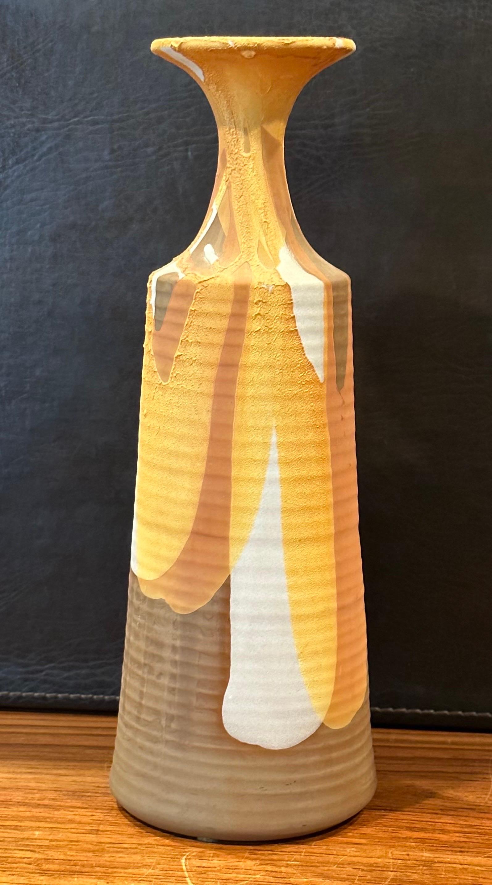 Ceramic MCM Drip Glaze Vase in the Style of David Cressey For Sale