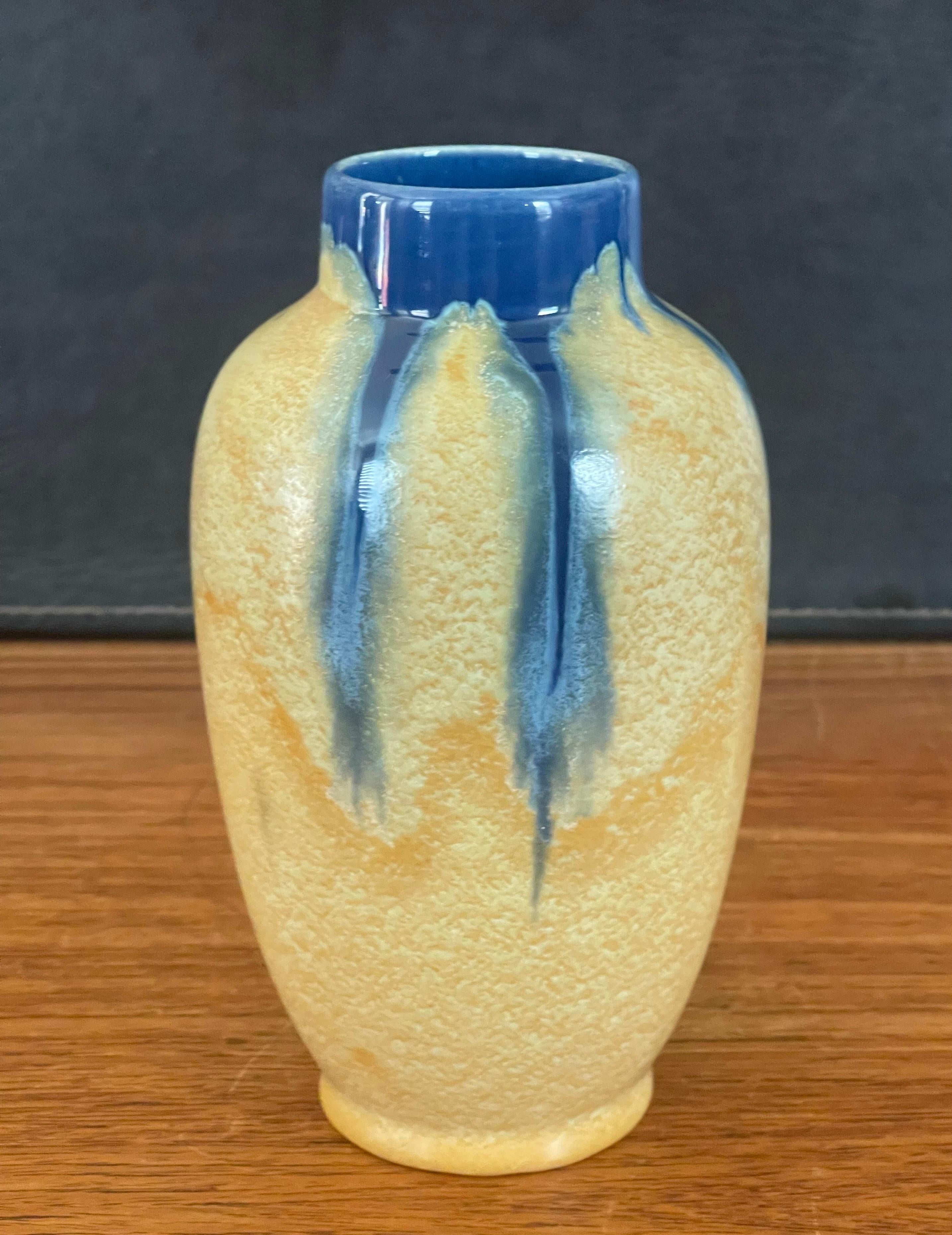 20th Century MCM Drip Glazed Vase by Flamand J.W.C. of Belgium For Sale