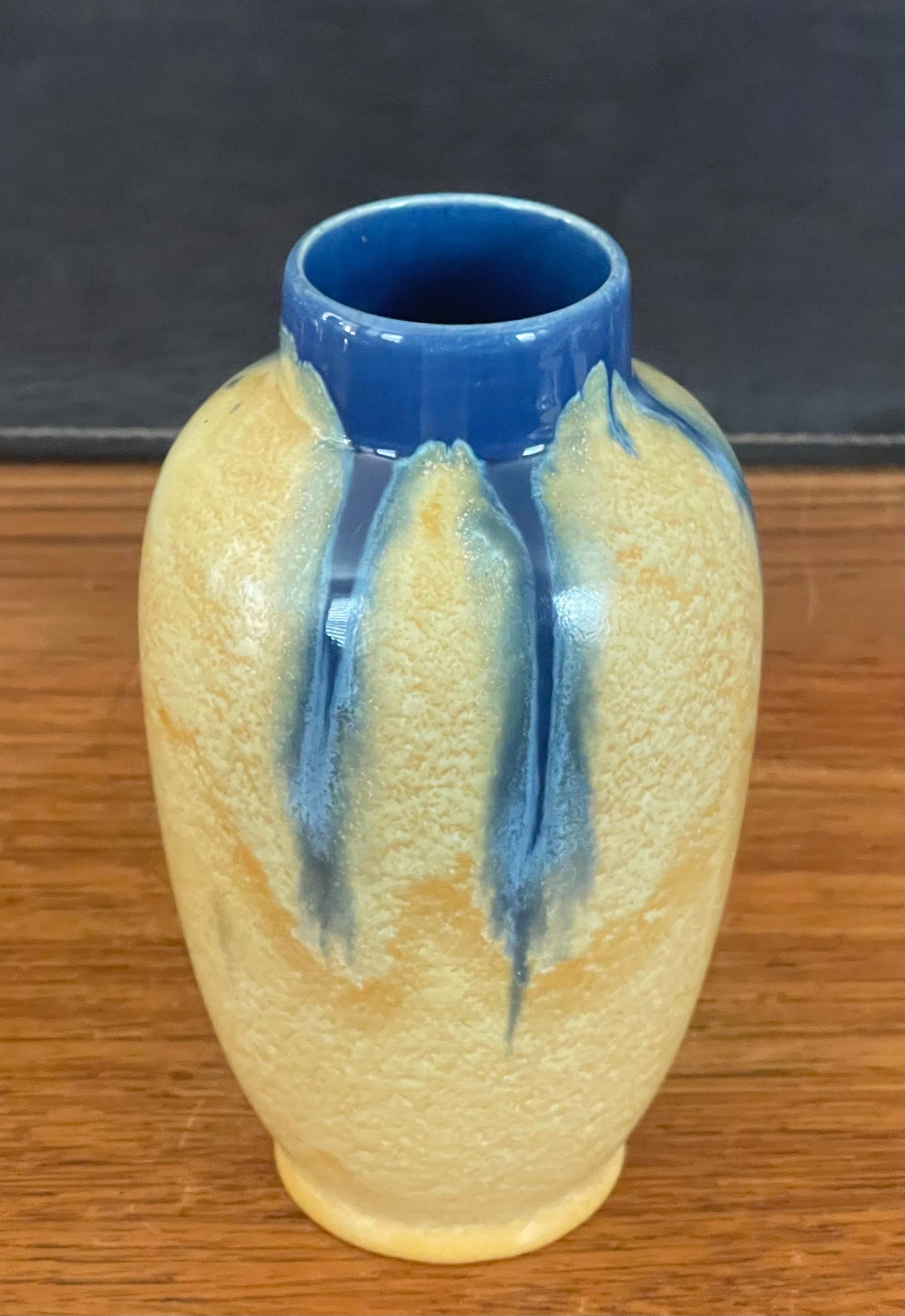 Pottery MCM Drip Glazed Vase by Flamand J.W.C. of Belgium For Sale