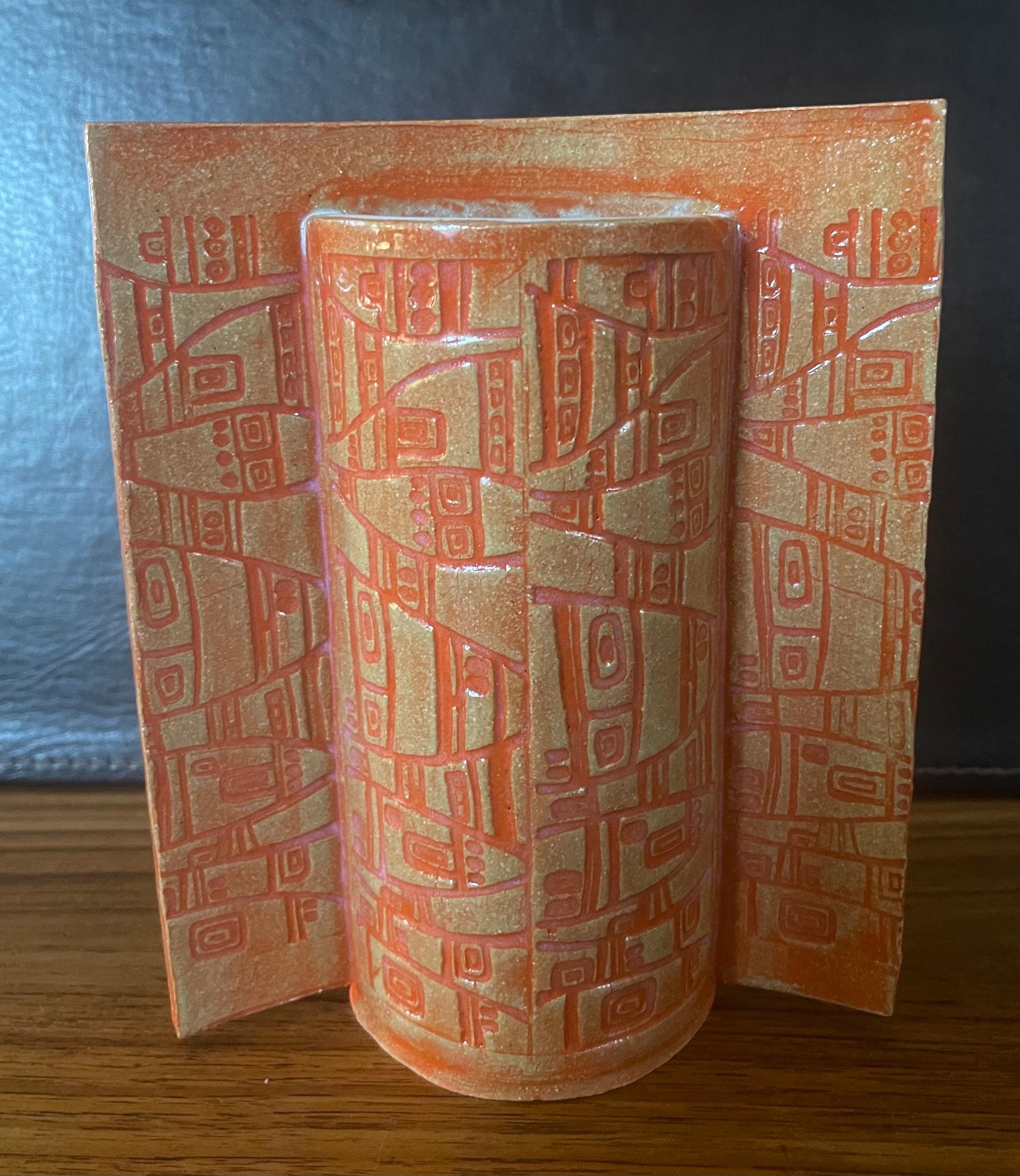 Américain Vase de la poterie d'atelier MCM Earthenware en vente