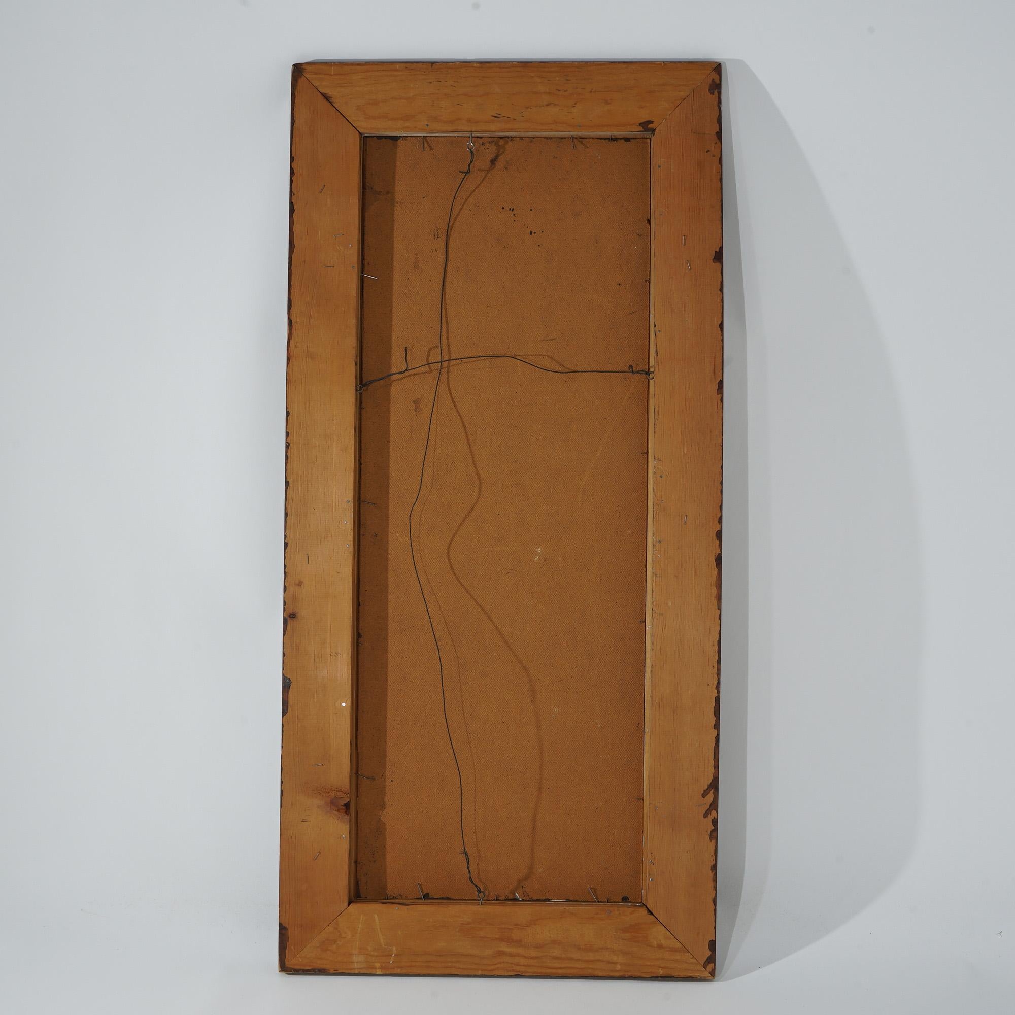 MCM Edward A. Stareck Oil on Canvas Abstract Expressionist Painting Signed c1960 5