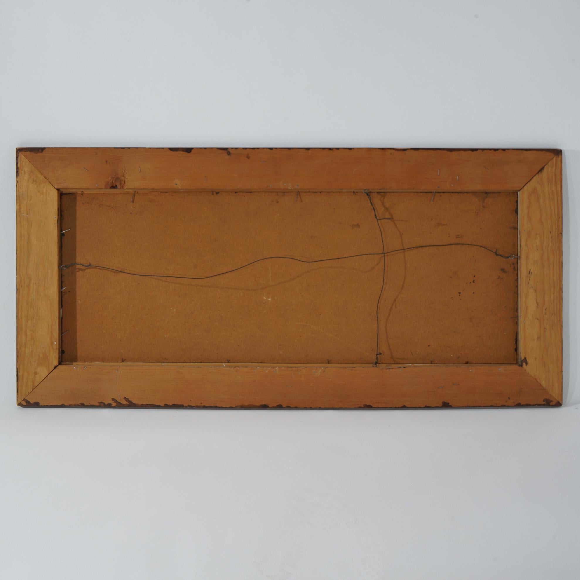 MCM Edward A. Stareck Oil on Canvas Abstract Expressionist Painting Signed c1960 3