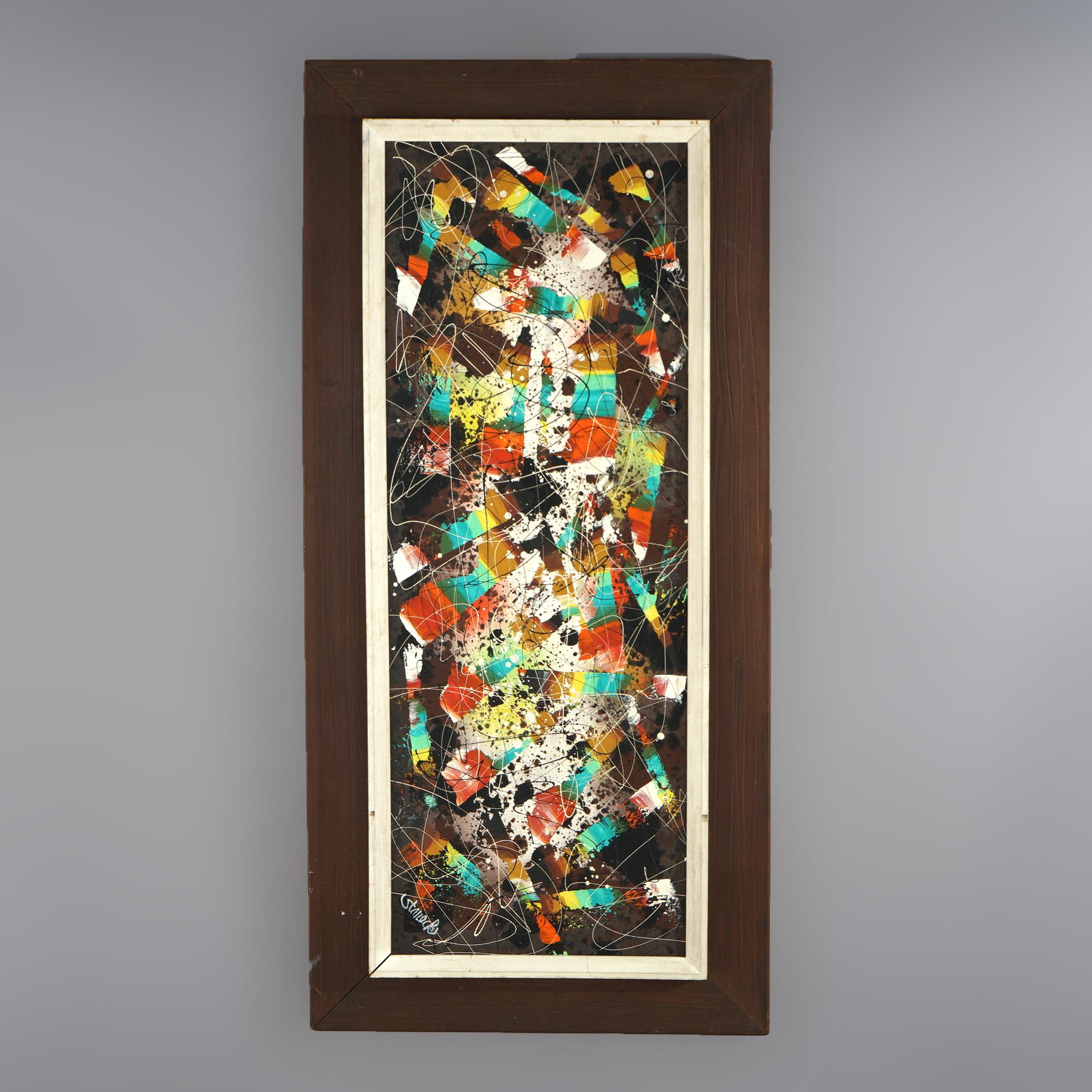 MCM Edward A. Stareck Oil on Canvas Abstract Expressionist Painting Signed c1960 4