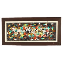 MCM Edward A. Stareck Oil on Canvas Abstract Expressionist Painting Signed c1960