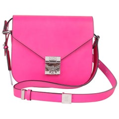 MCM Electric Pink Patricia Calfskin Crossbody Bag