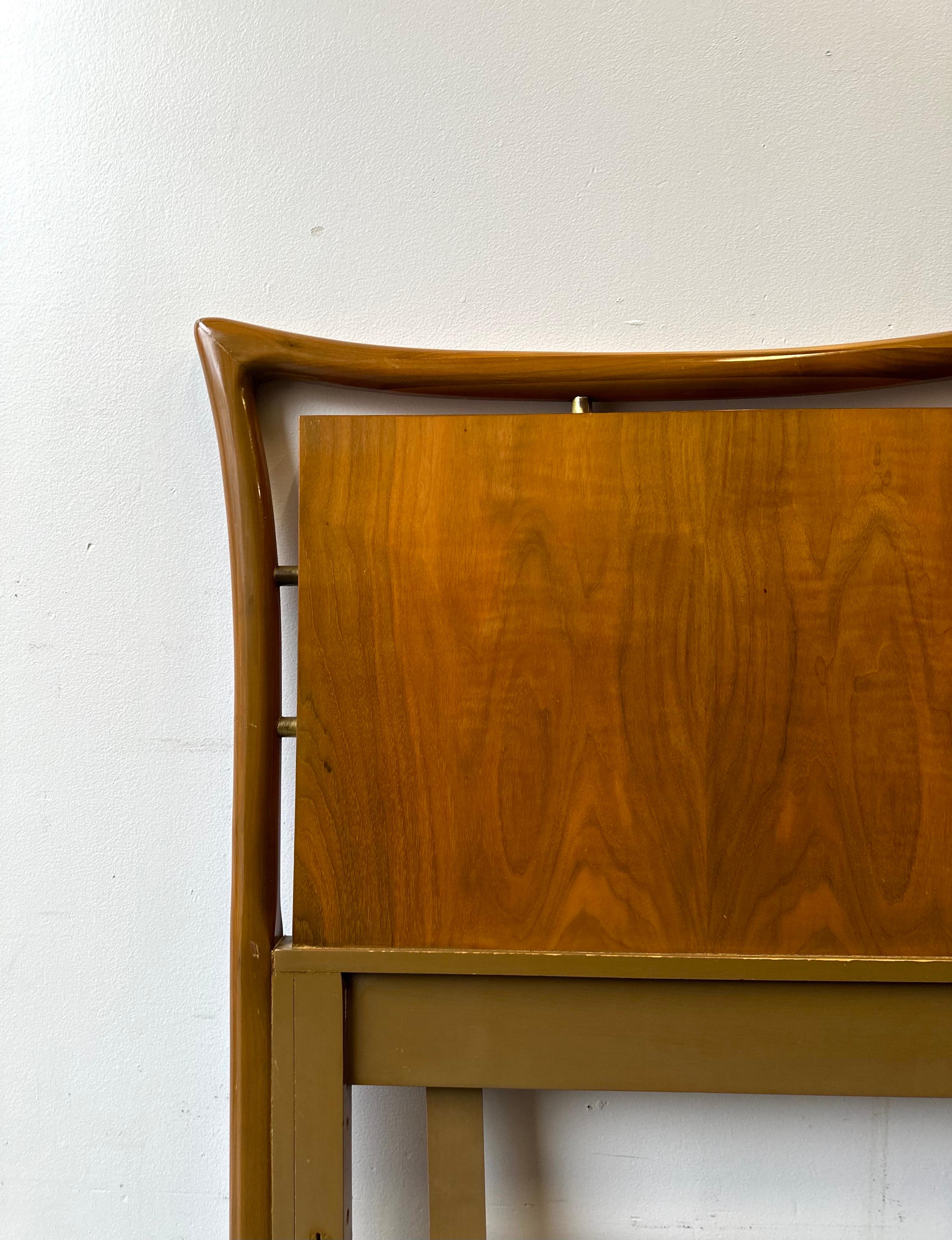 Mid-Century Modern MCM Exoskeleton Style Sculptural Walnut Queen or Full headboard by Piet Hein