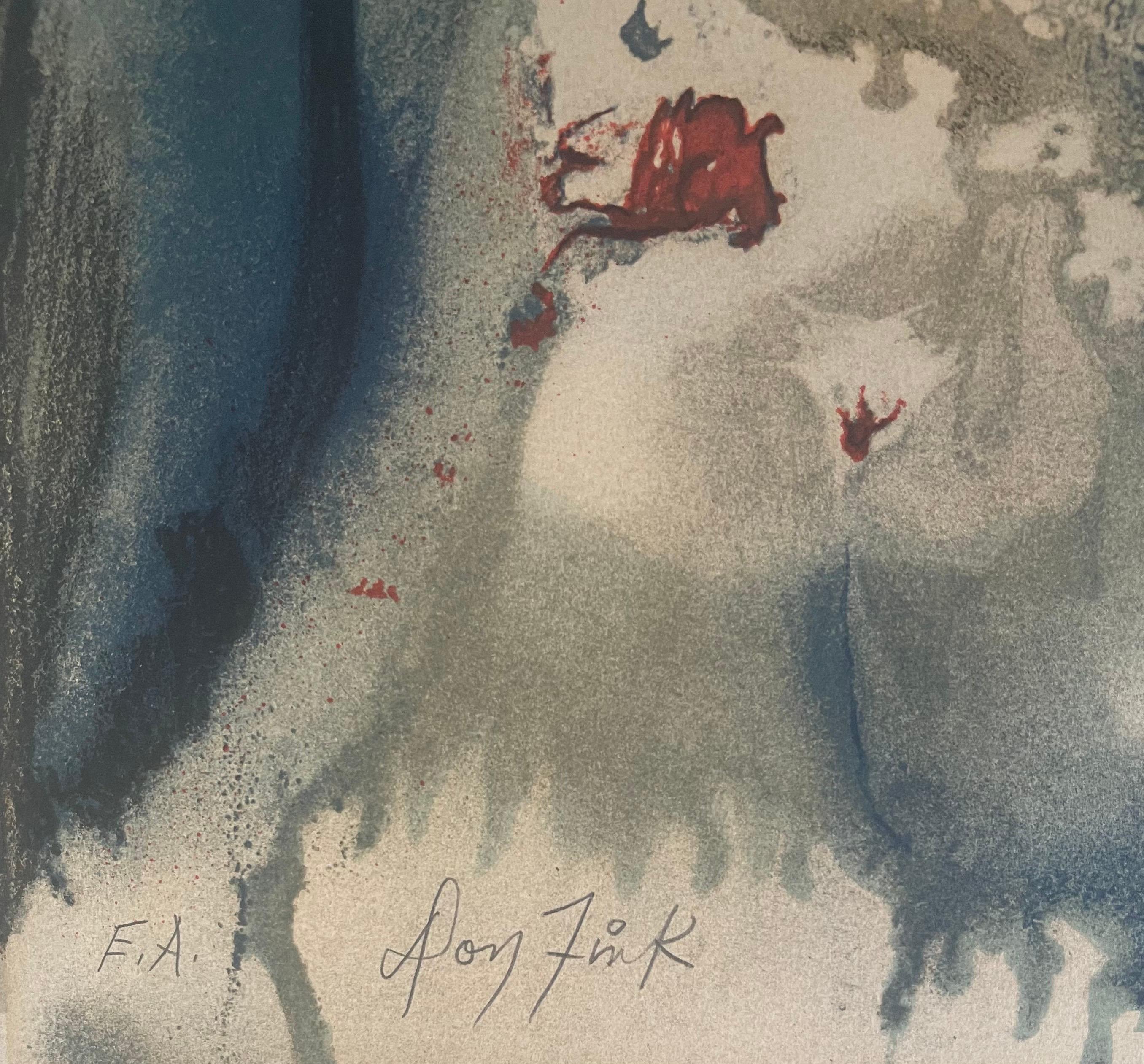 Abstrakte MCM-Lithographie des Expressionismus von Don Fink im Angebot 5