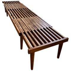 MCM Extending Slatted Wood Bench Table by John Keal
