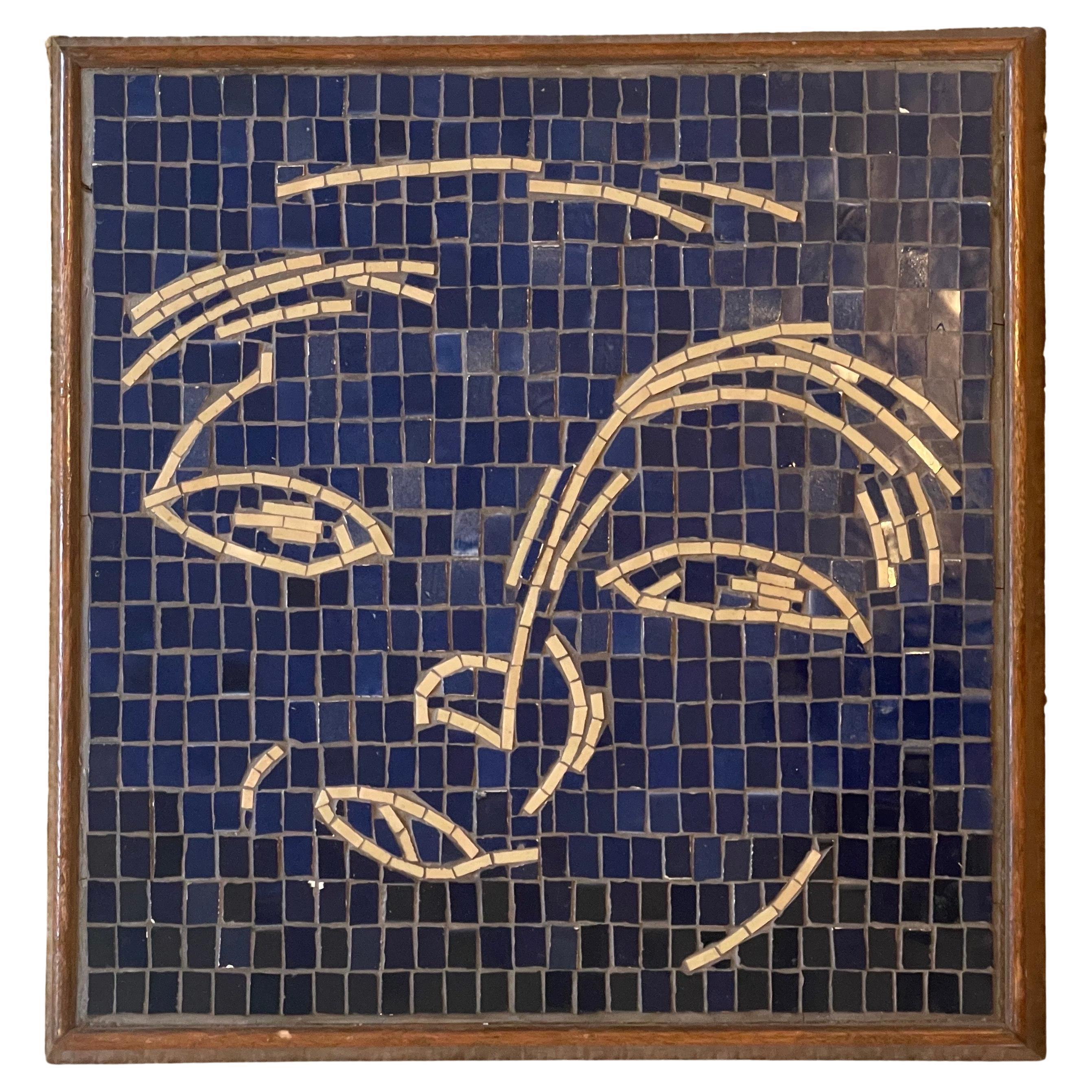 MCM "Face" Mosaic on Board For Sale