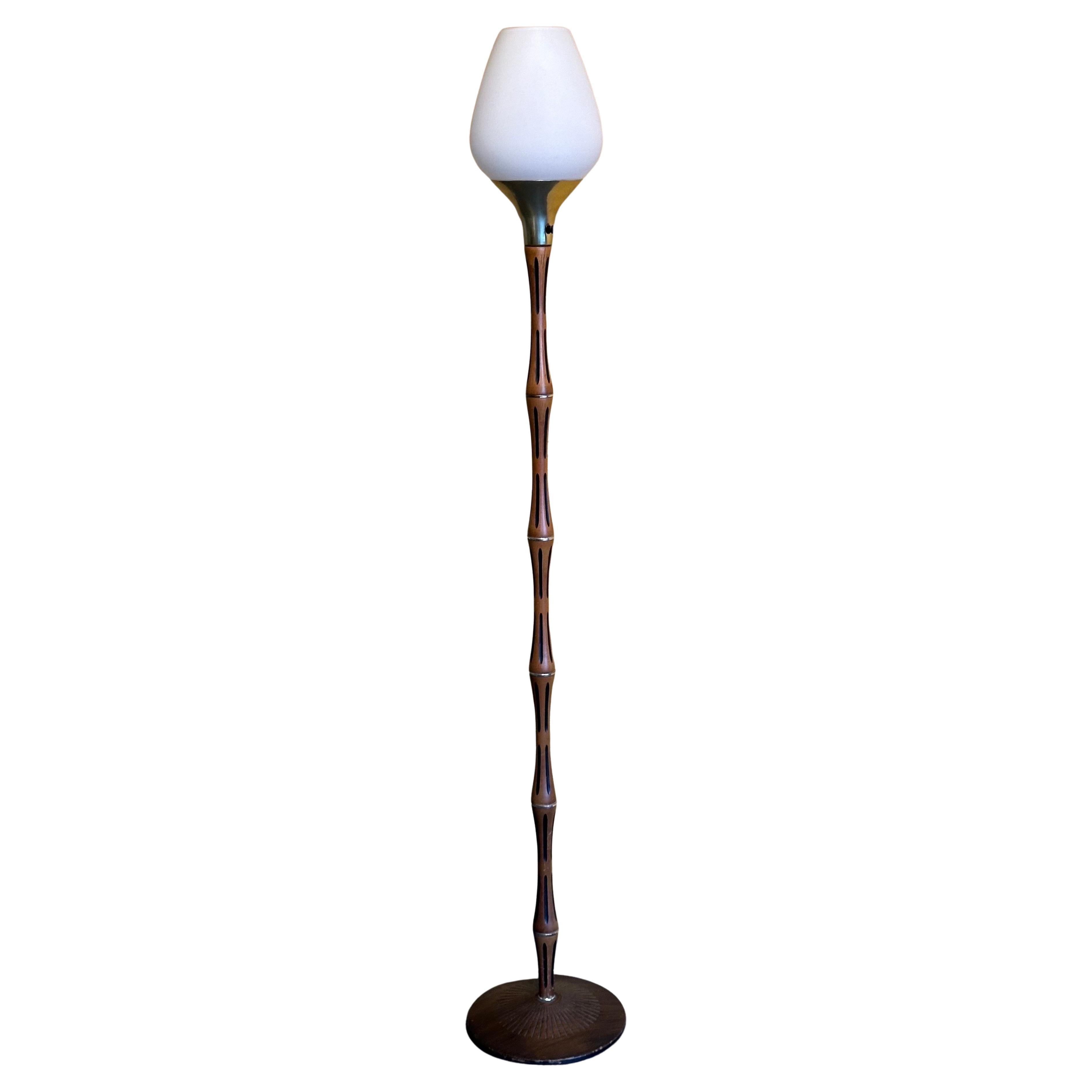 Lampada da terra scultorea in finto bambù MCM in vendita 6