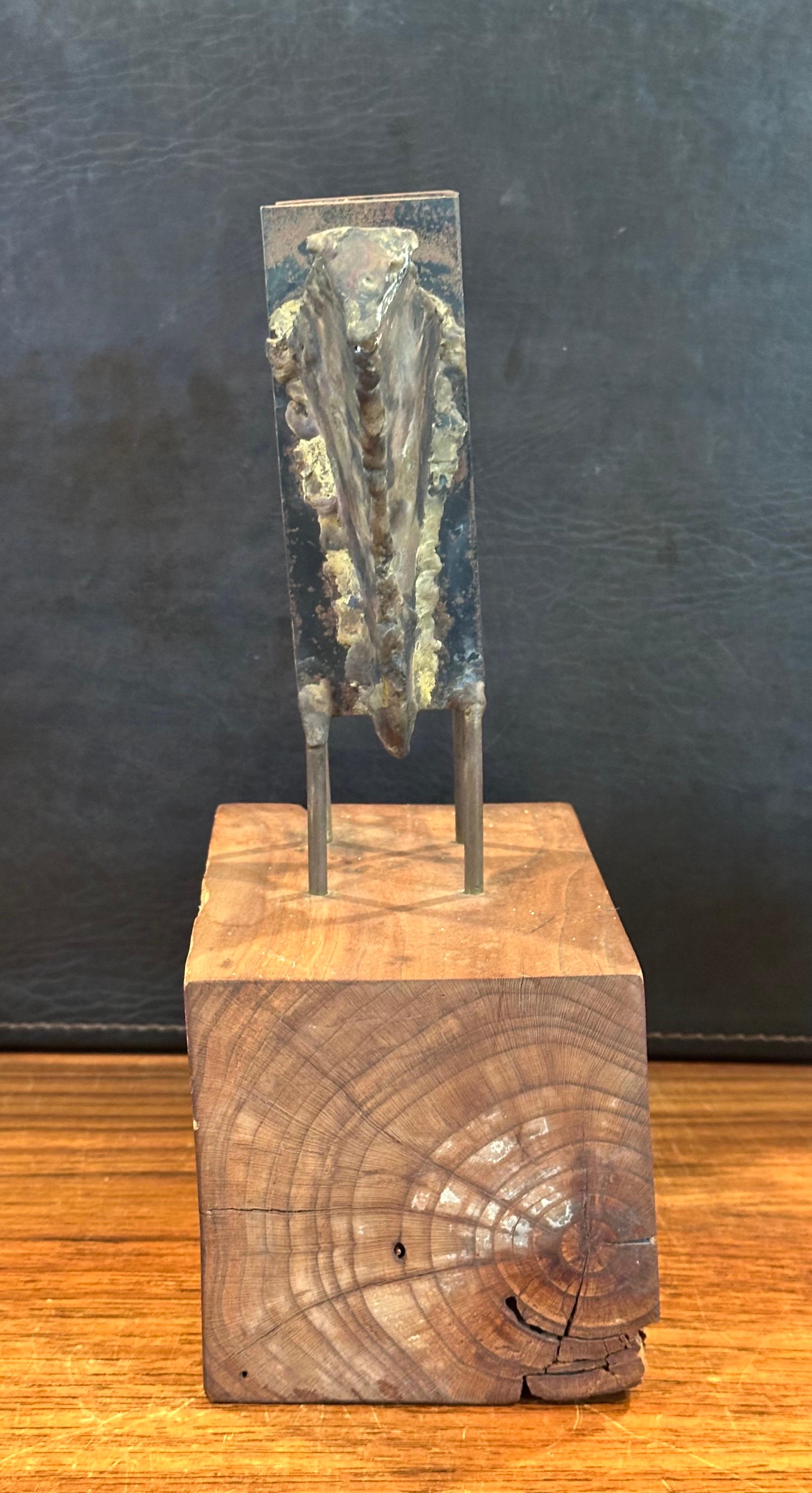 MCM Figural Sculpture on Walnut Base Entitled 
