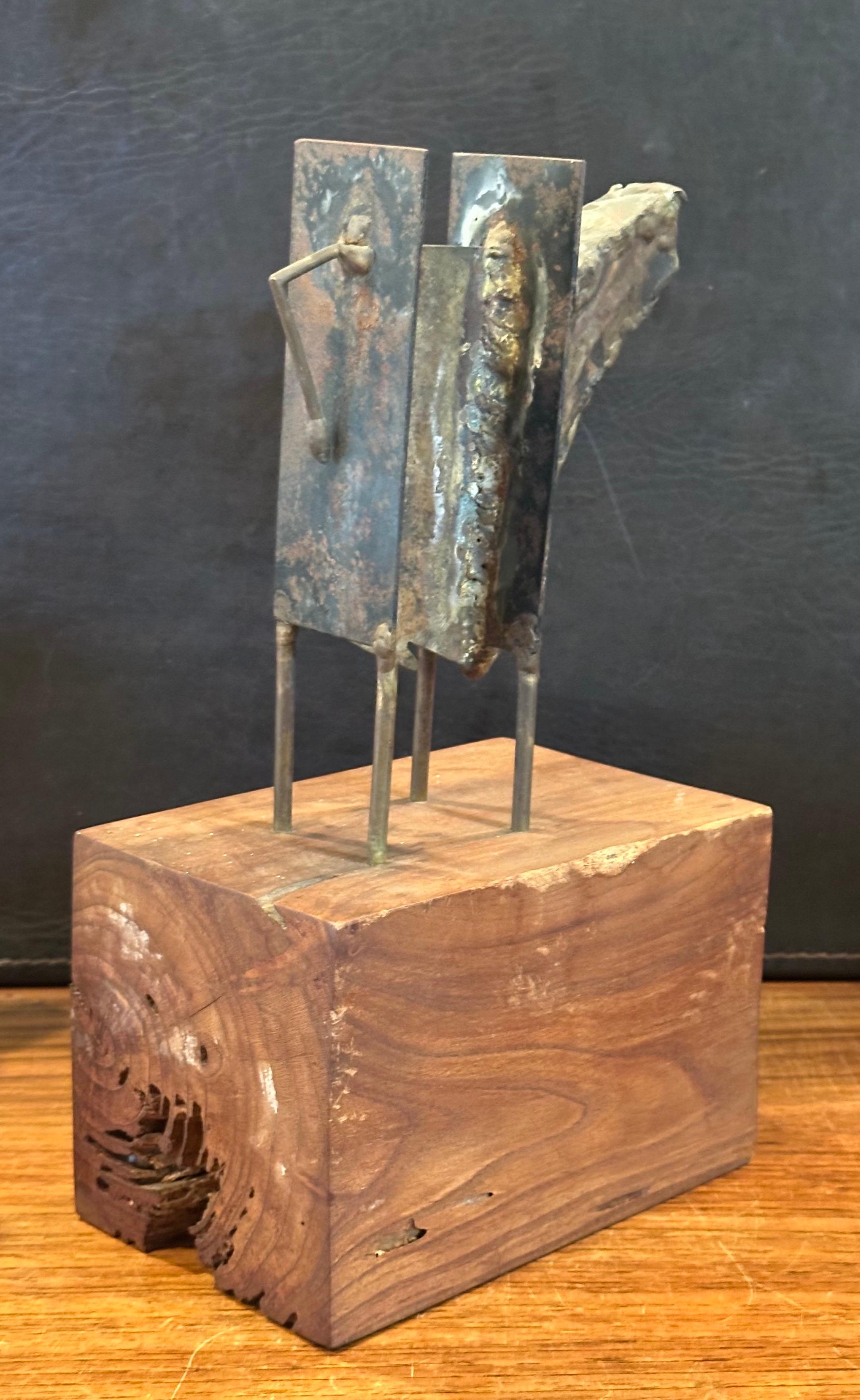 MCM Figural Sculpture on Walnut Base Entitled 