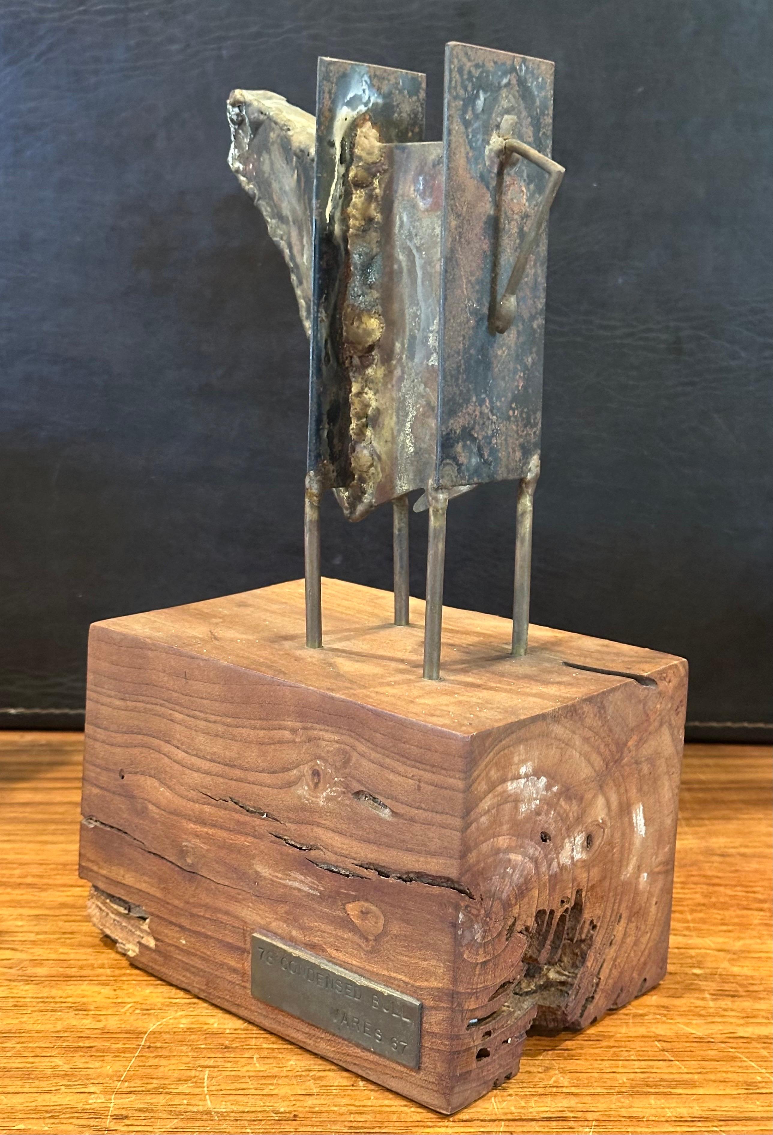 MCM Figural Sculpture on Walnut Base Entitled 
