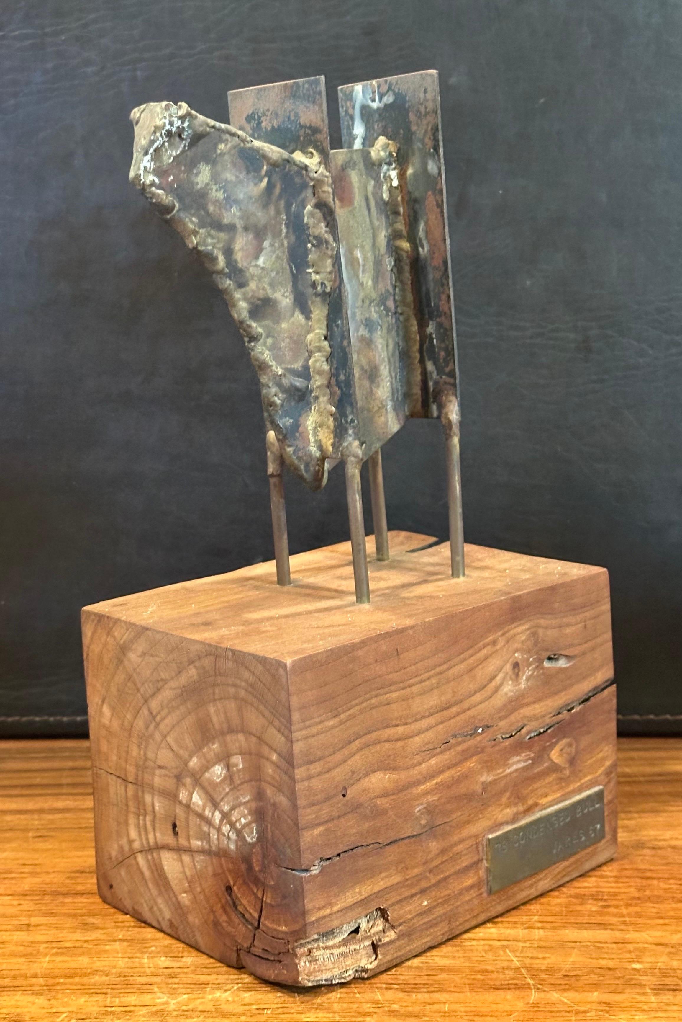 MCM Figural Sculpture on Walnut Base Entitled 