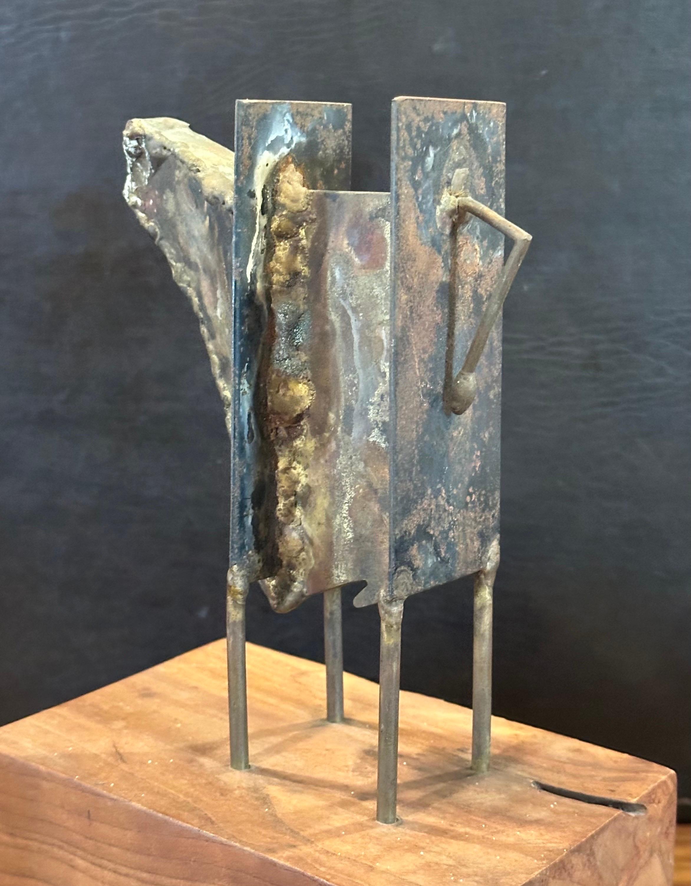 MCM Figural Sculpture on Walnut Base Entitled 