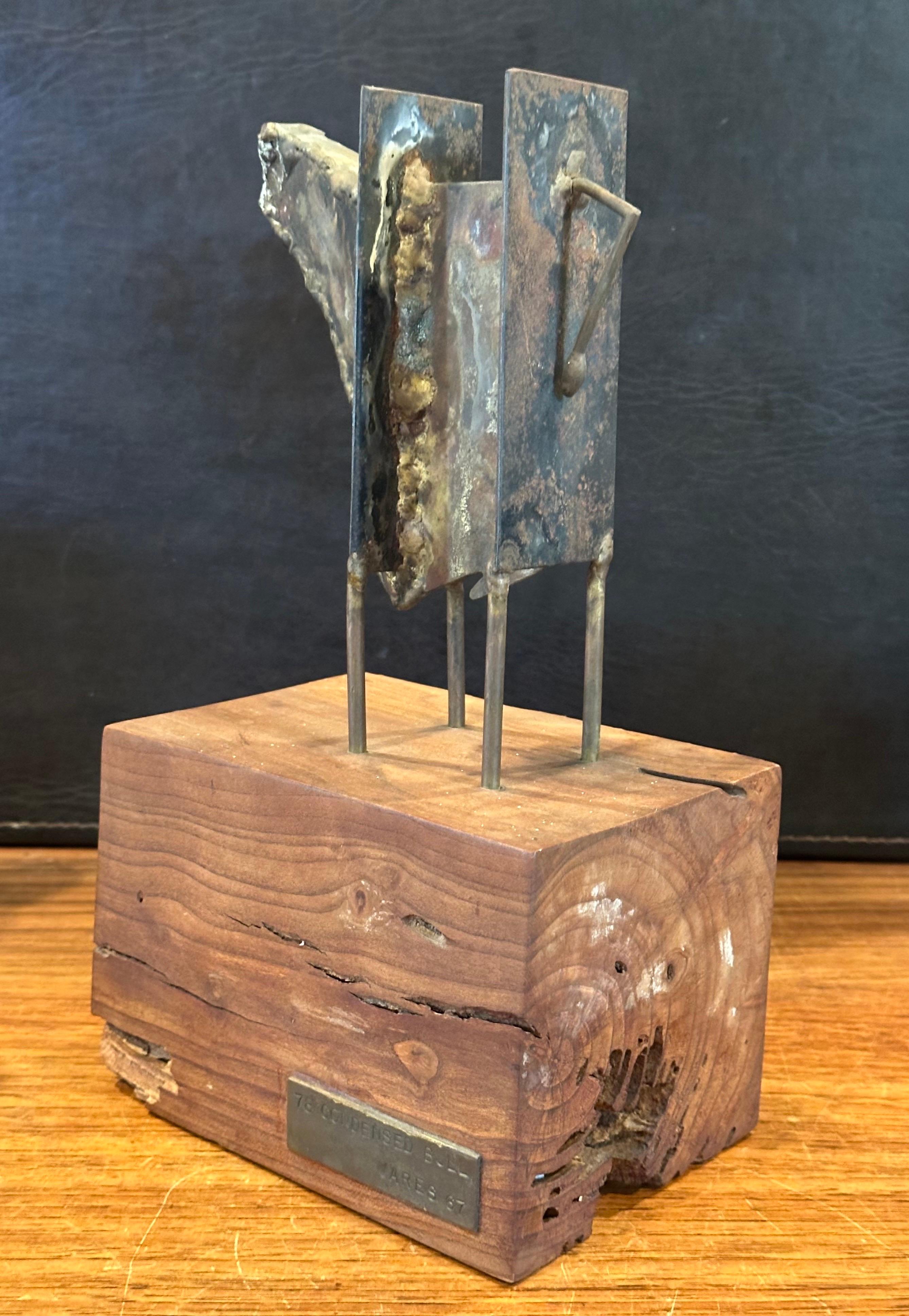 20th Century MCM Figural Sculpture on Walnut Base Entitled 