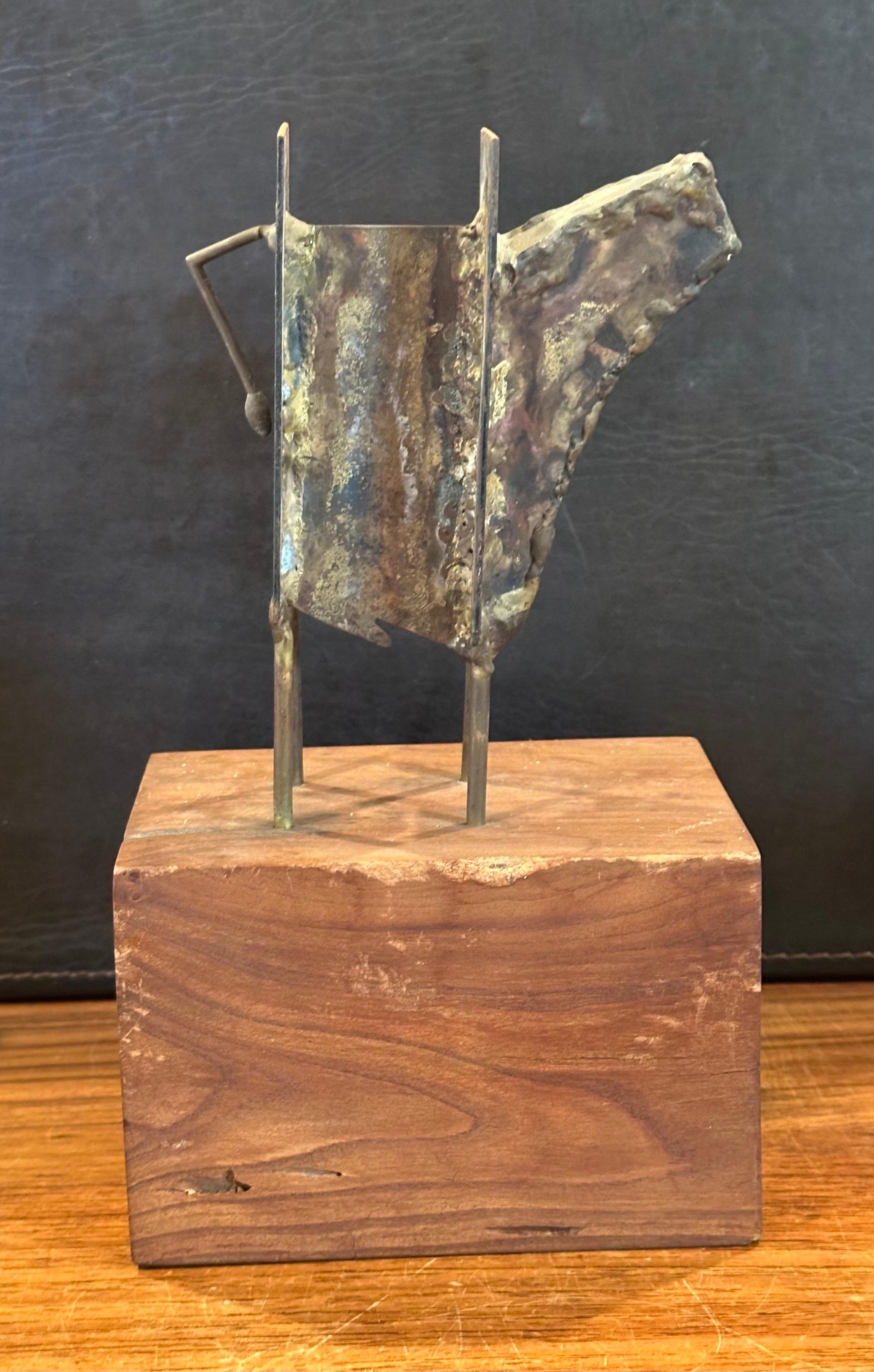 MCM Figural Sculpture on Walnut Base Entitled 