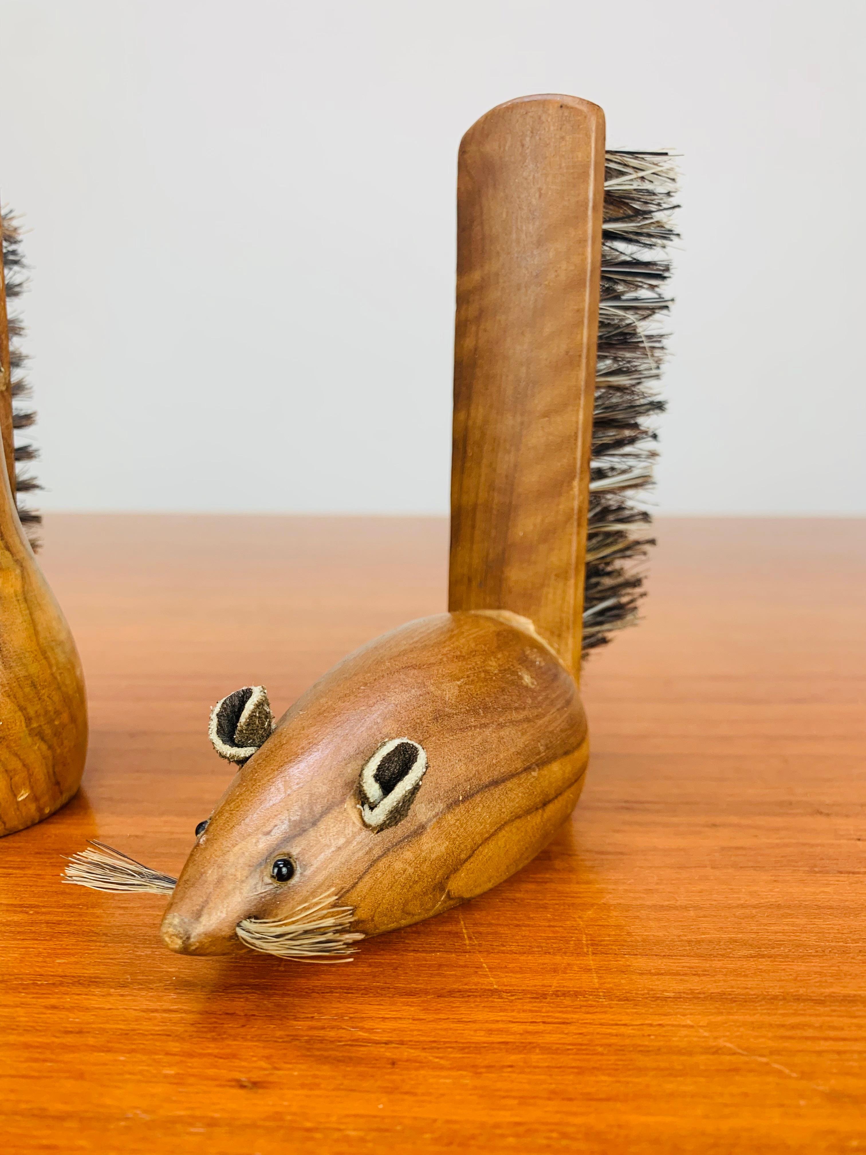 MCM figurina spazzole per scarpe giocattolo nello stile di Kay Bojesen, scandinavo, cane e topo in vendita 1