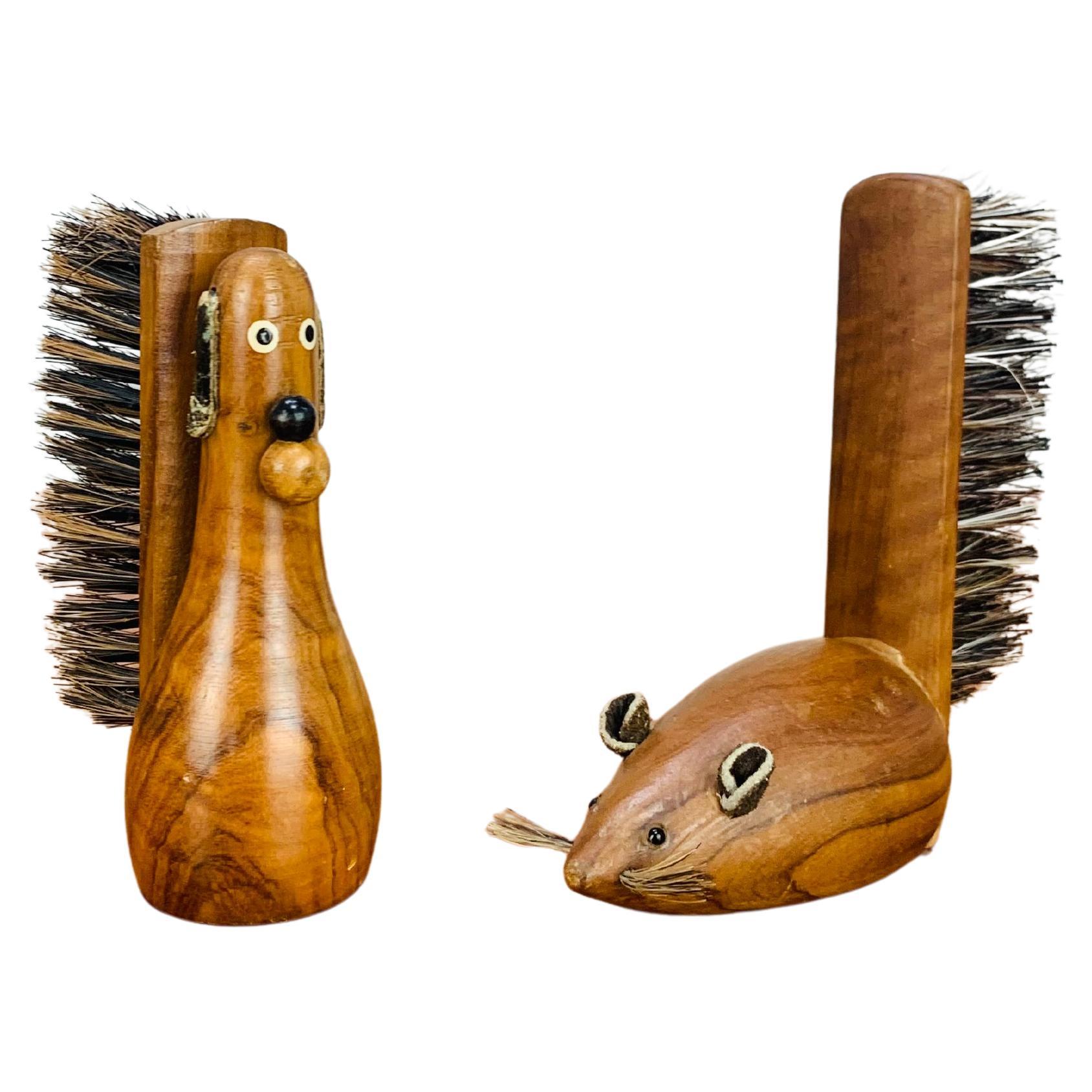 MCM figurina spazzole per scarpe giocattolo nello stile di Kay Bojesen, scandinavo, cane e topo in vendita