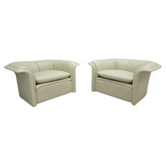 MCM Flare Arm Lounge Chairs Styled After Dennis Christianson for Dunbar - Pair