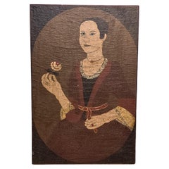Tentativo di pittura folkloristica MCM di donna coloniale
