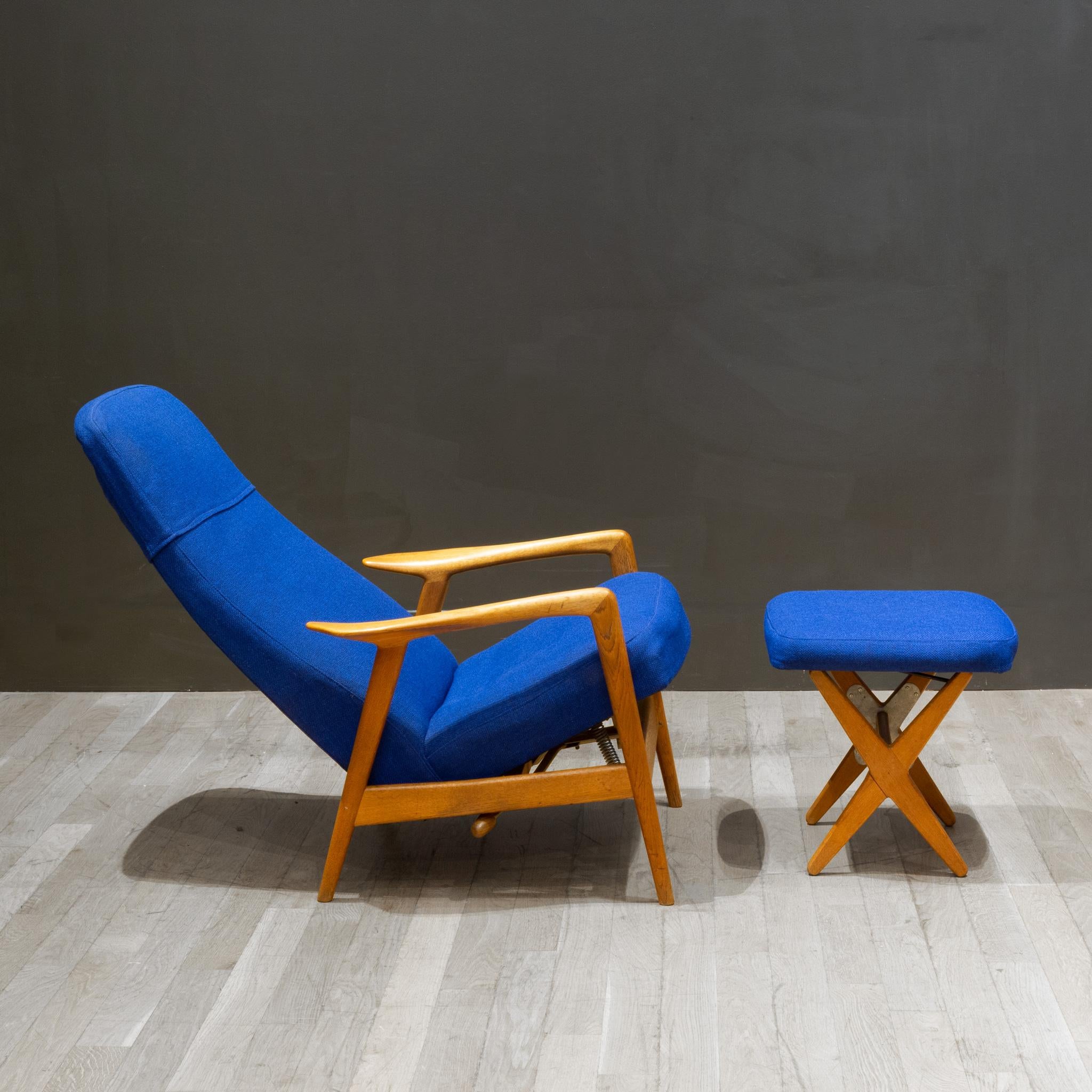 MCM Folke Ohlsson for DUX Reclining Lounge Chairs and Adjustable Ottomans C.1960 2