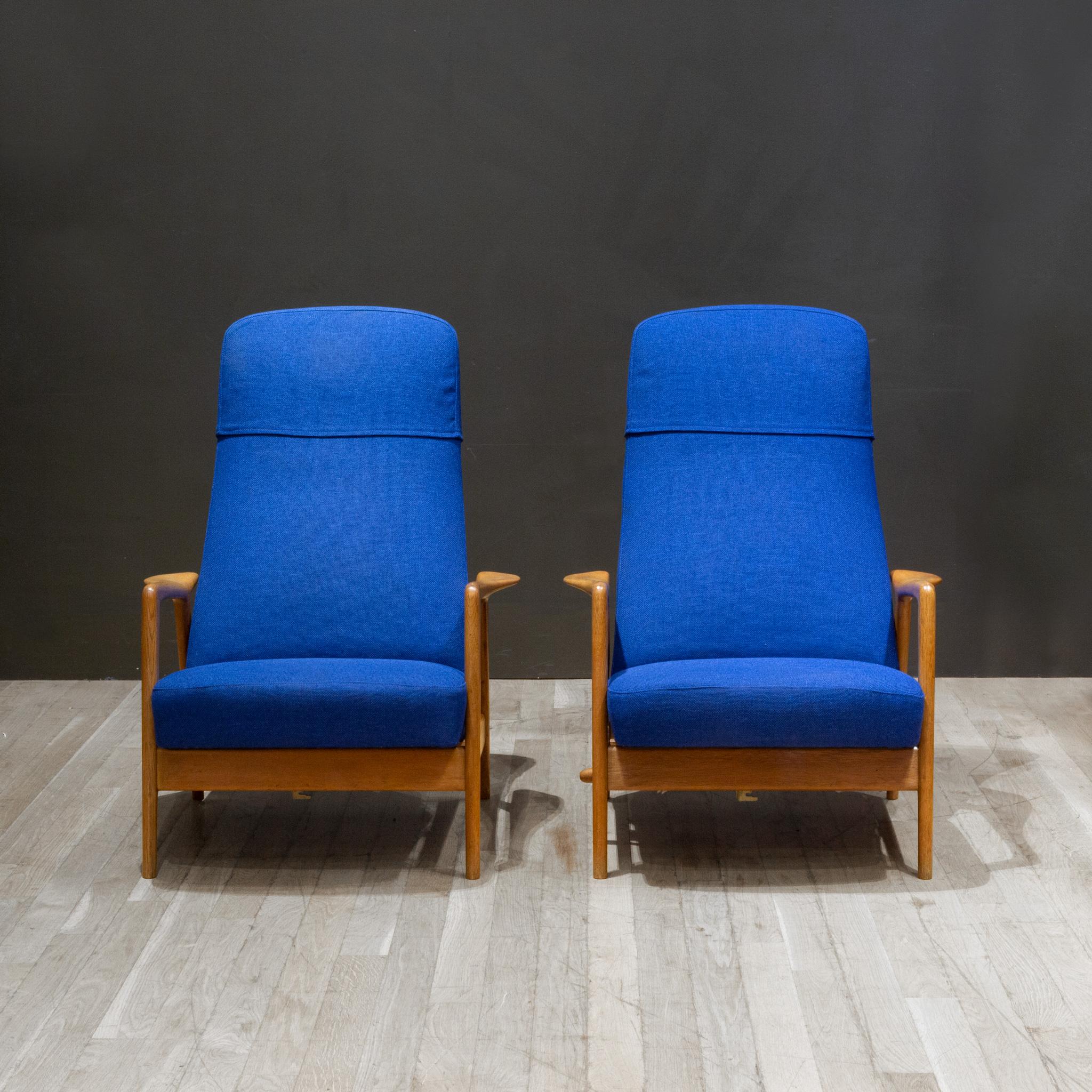 Mid-Century Modern MCM Folke Ohlsson pour DUX Fauteuils de salon inclinables et poufs réglables C.1960 en vente