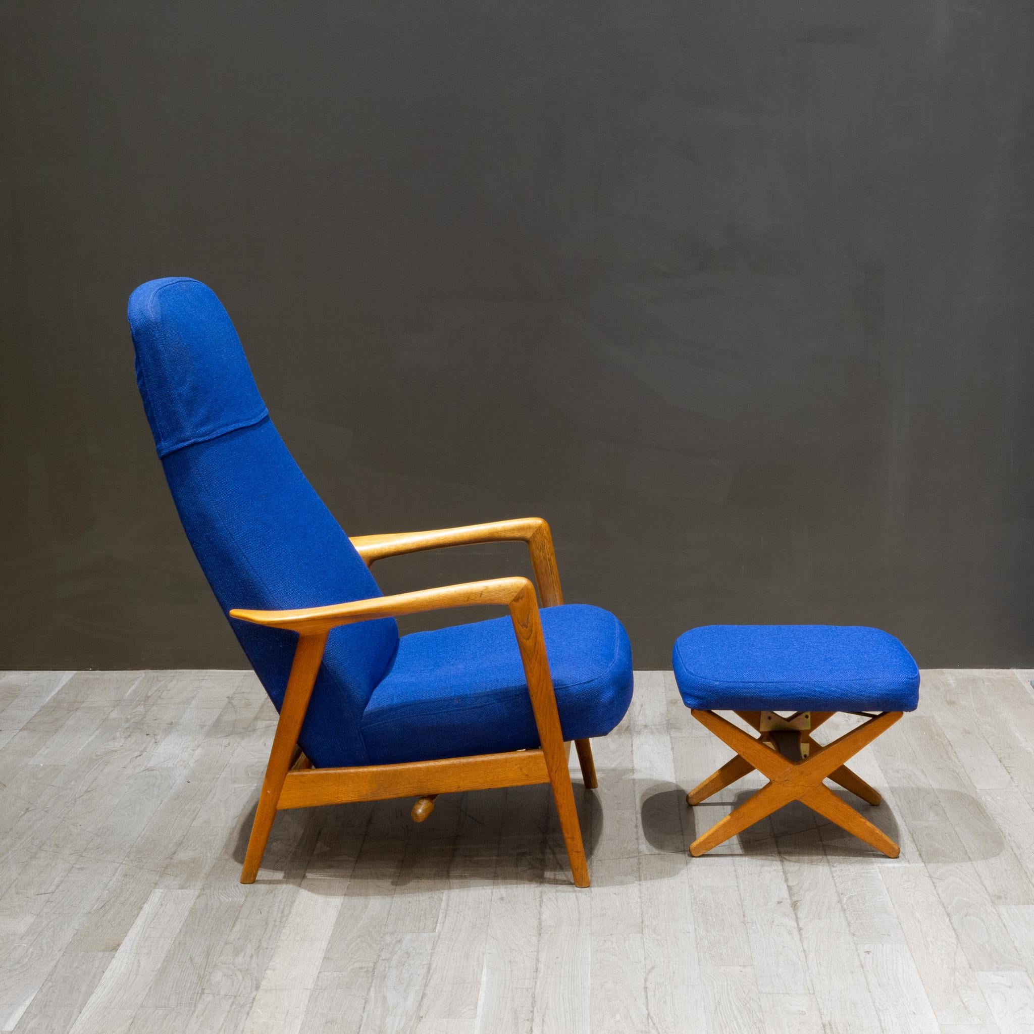 20th Century MCM Folke Ohlsson for DUX Reclining Lounge Chairs and Adjustable Ottomans C.1960