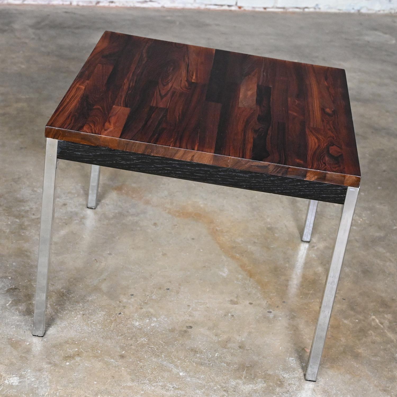 Table d'appoint MCM Founders Furniture en ébène et bois de rose chromé CDP#47133 David Parmelee en vente 3
