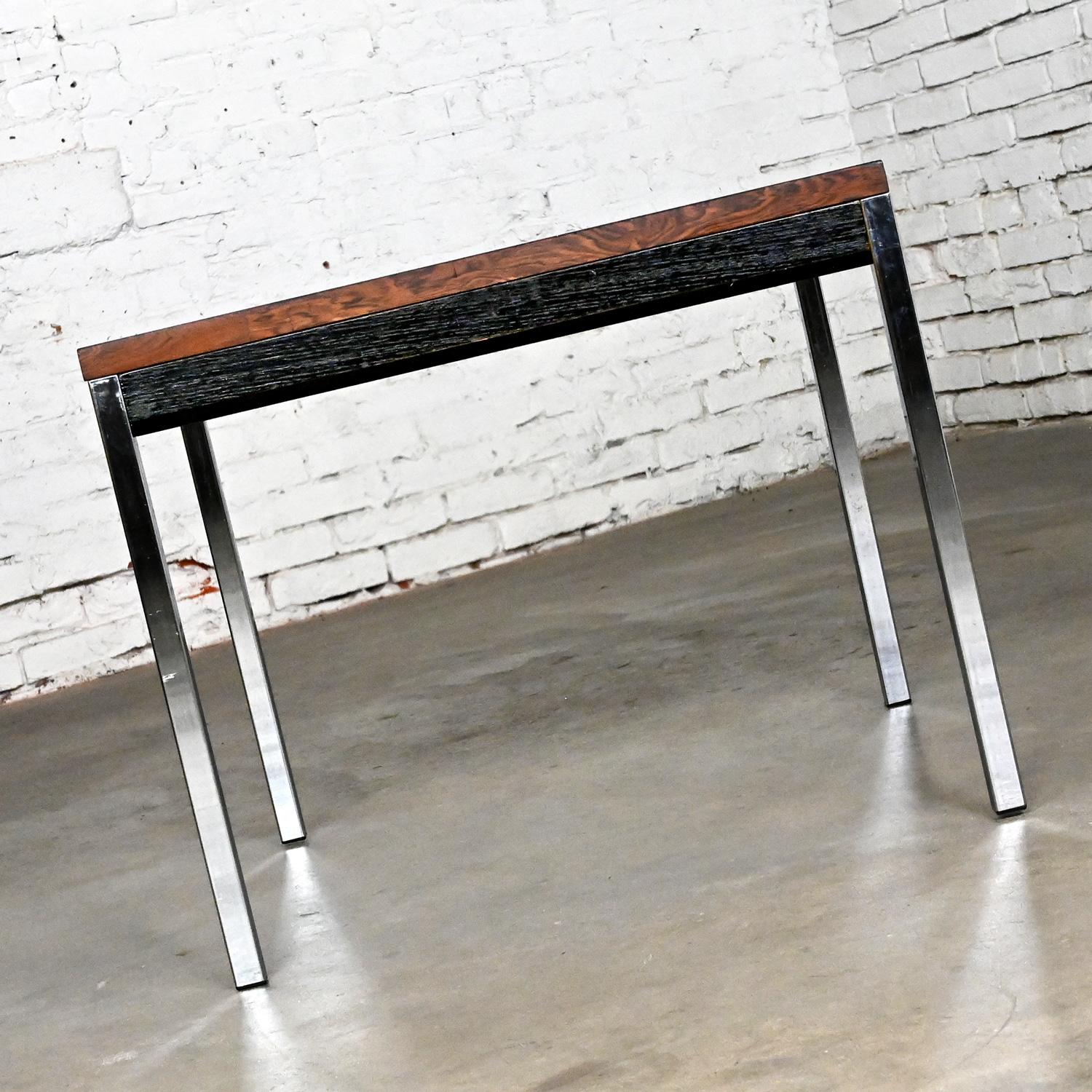 Table d'appoint MCM Founders Furniture en ébène et bois de rose chromé CDP#47133 David Parmelee Bon état - En vente à Topeka, KS