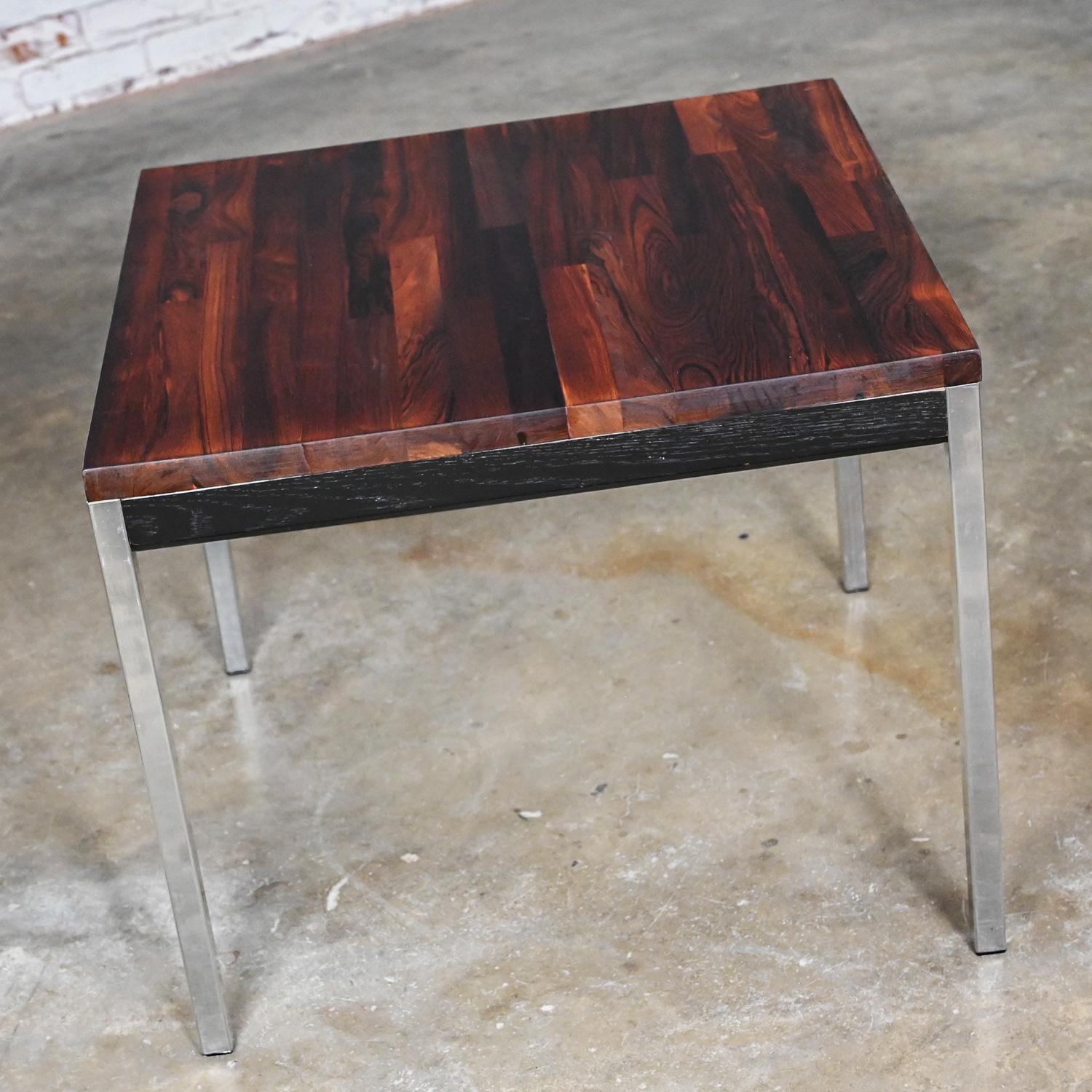 Table d'appoint MCM Founders Furniture en ébène et bois de rose chromé CDP#47133 David Parmelee en vente 1
